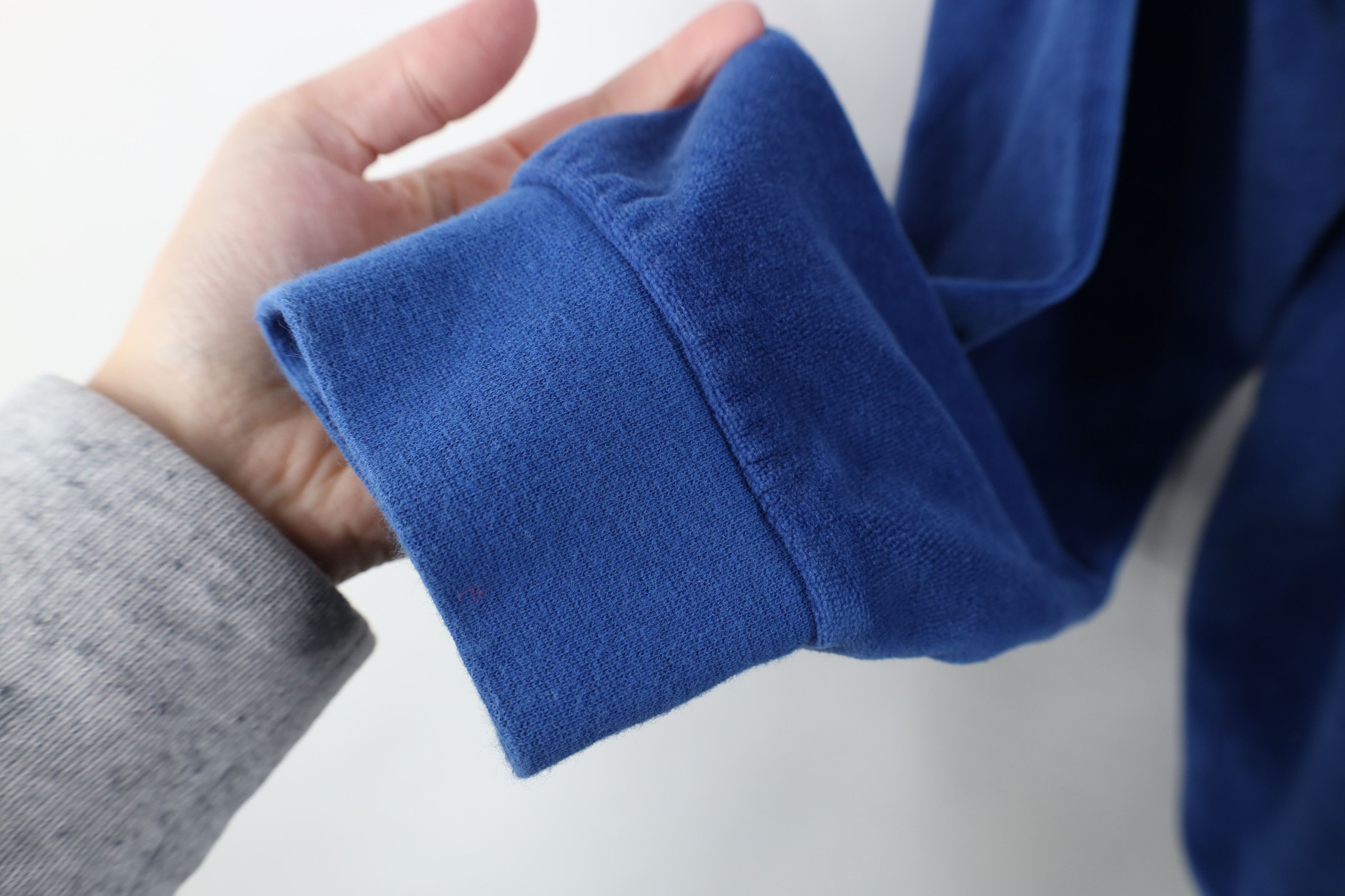 Vintage Vintage 90s Streetwear Velour Collared Pullover Sweater Size US L / EU 52-54 / 3 - 9 Thumbnail