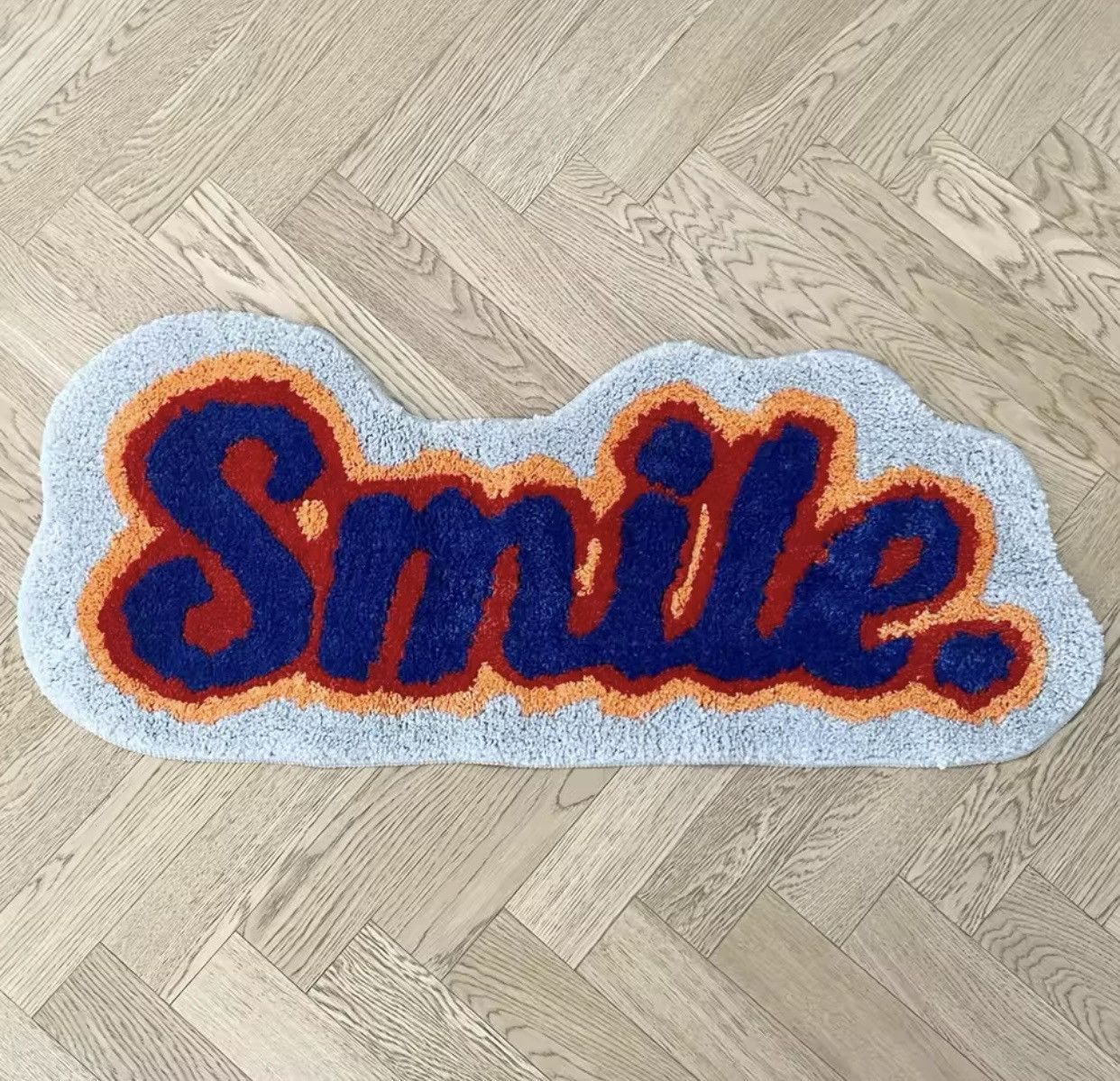 Japanese Brand Letter Element Smile Flocking Rug Size ONE SIZE - 1 Thumbnail