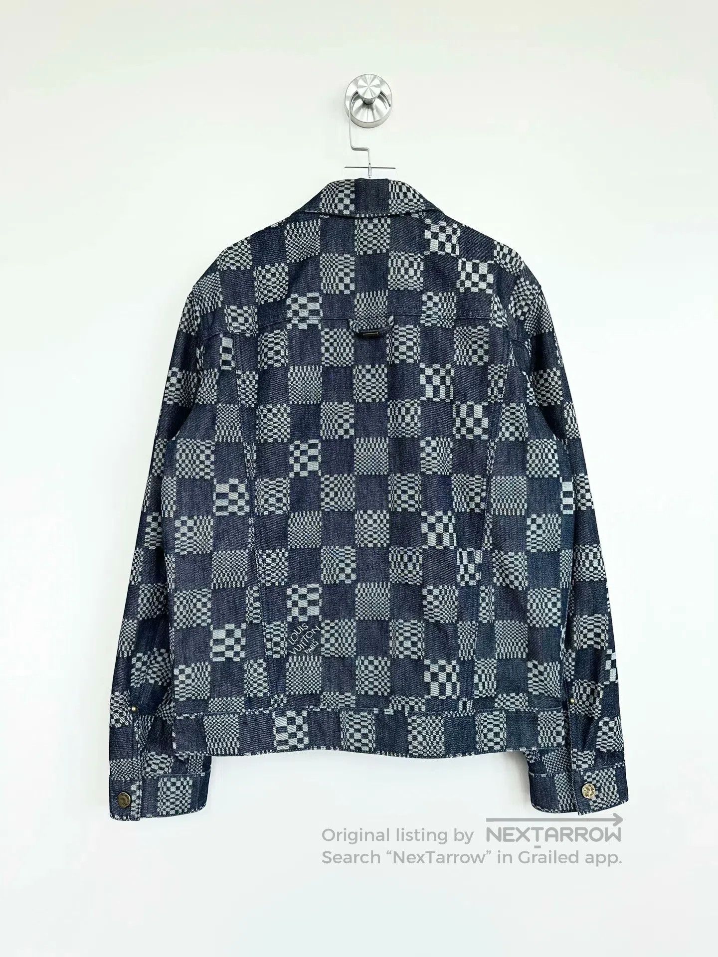 Louis Vuitton Louis Vuitton Navy blue checkered denim jacket with logo p Size US S / EU 44-46 / 1 - 2 Thumbnail