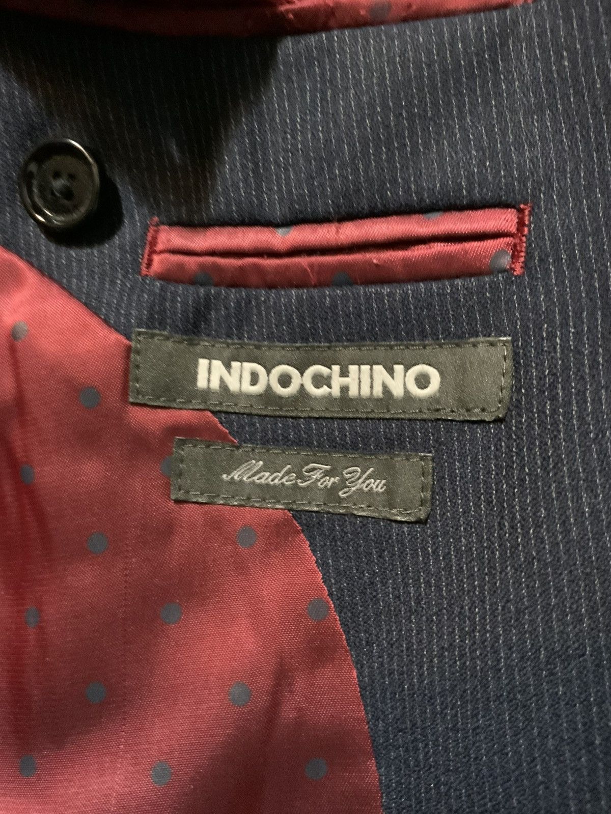 Indochino Indochino Navy Striped Wool Tuxedo Sportscoat Blazer Jacket Size US S / EU 44-46 / 1 - 4 Thumbnail