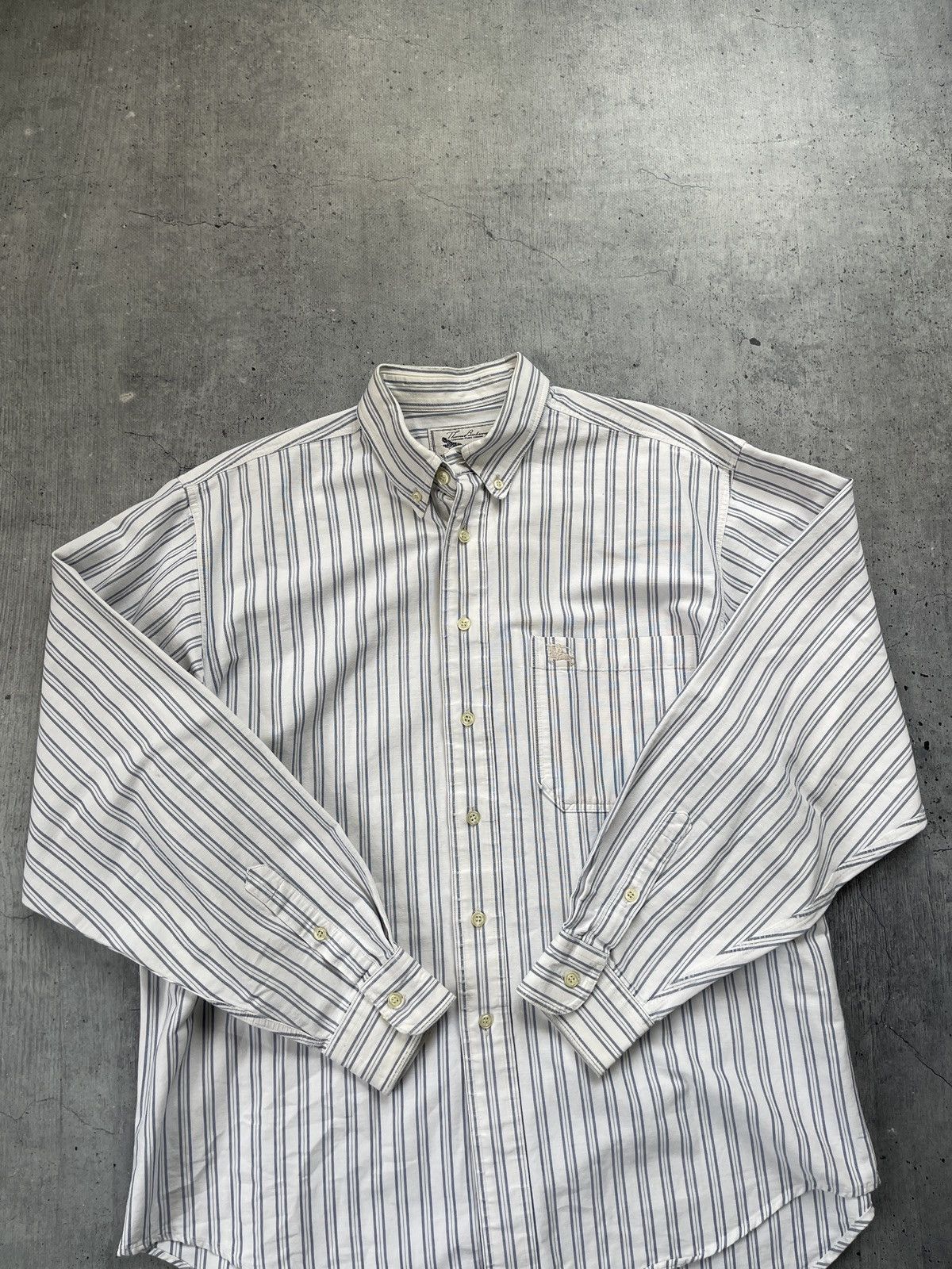 Burberry THOMAS BURBERRY Long Sleeve Striped Shirt Size US XL / EU 56 / 4 - 5 Thumbnail