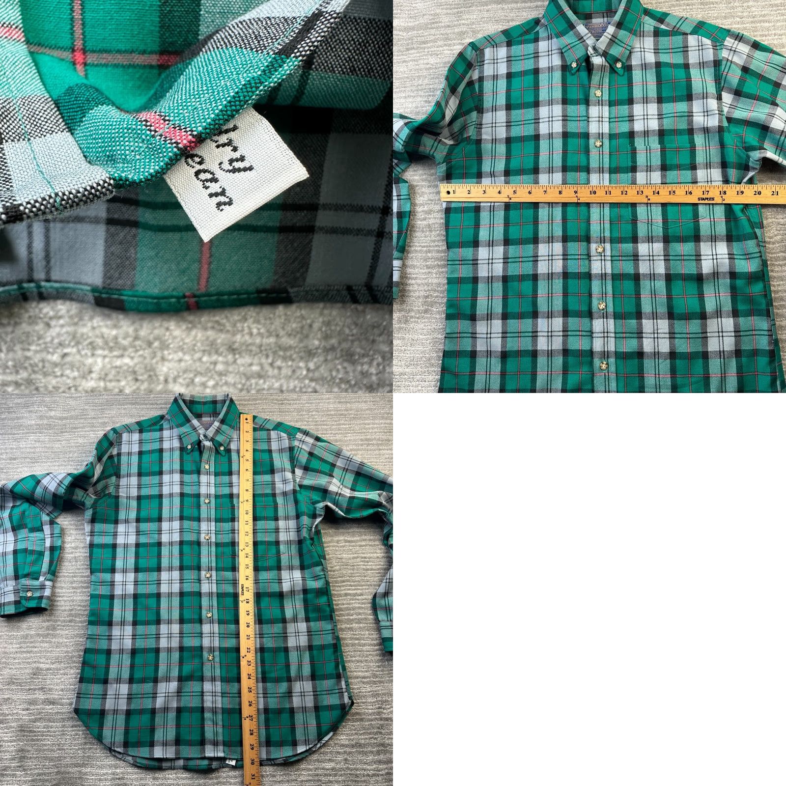 Pendleton VINTAGE Pendleton Shirt Mens Medium Green Wool USA Made Lightweight Flannel Size US M / EU 48-50 / 2 - 8 Thumbnail