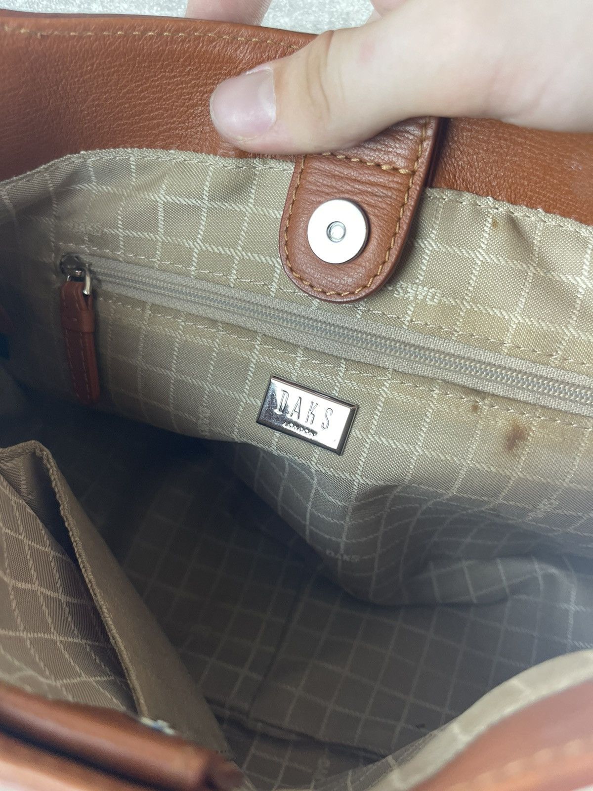 DAKS × Vintage Daks London Brown Leather Shoulder Future Tote Bag Size ONE SIZE - 10 Thumbnail