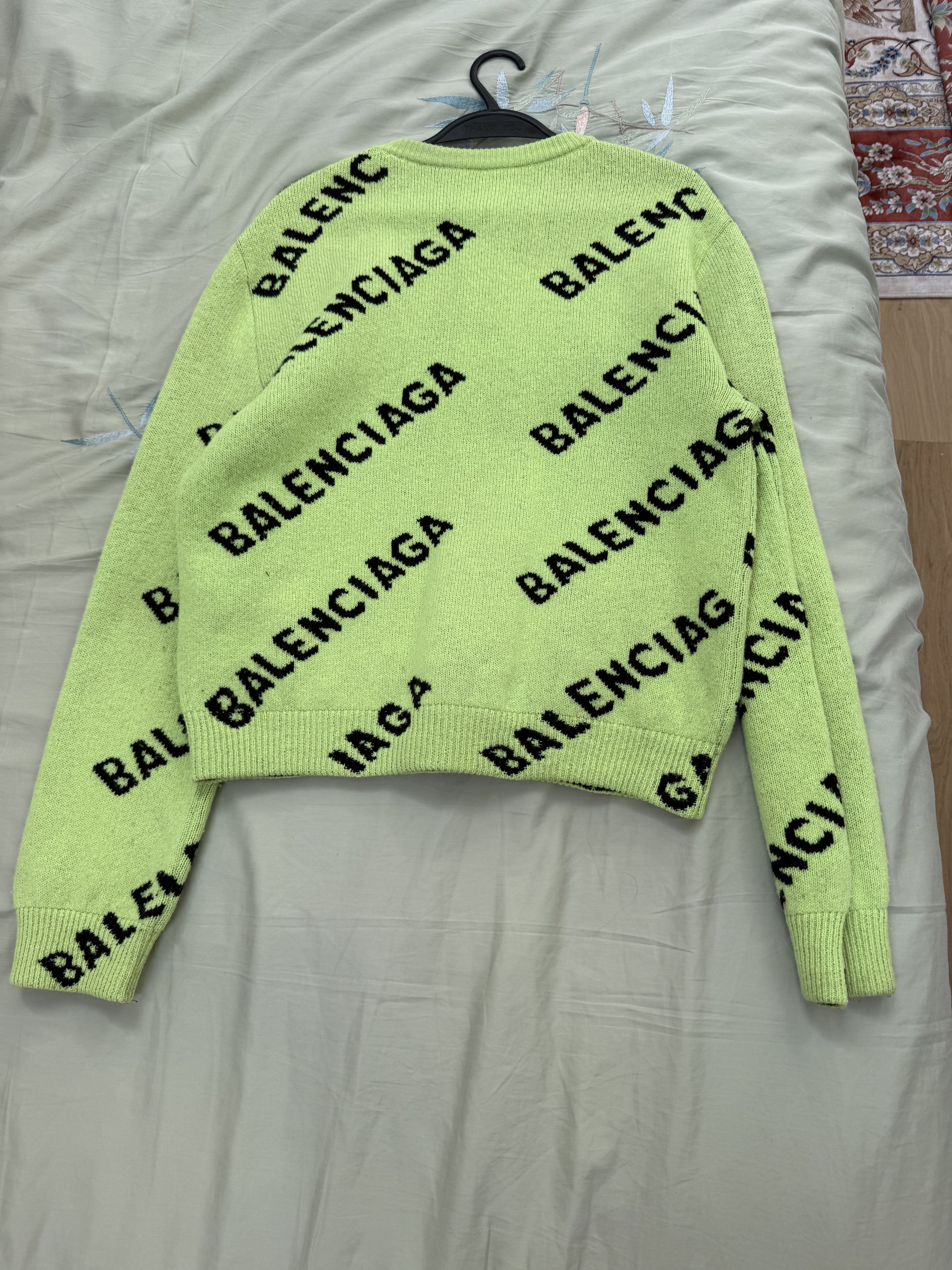 Balenciaga Logo Intarsia Sweater Size L / US 10 / IT 46 - 2 Thumbnail