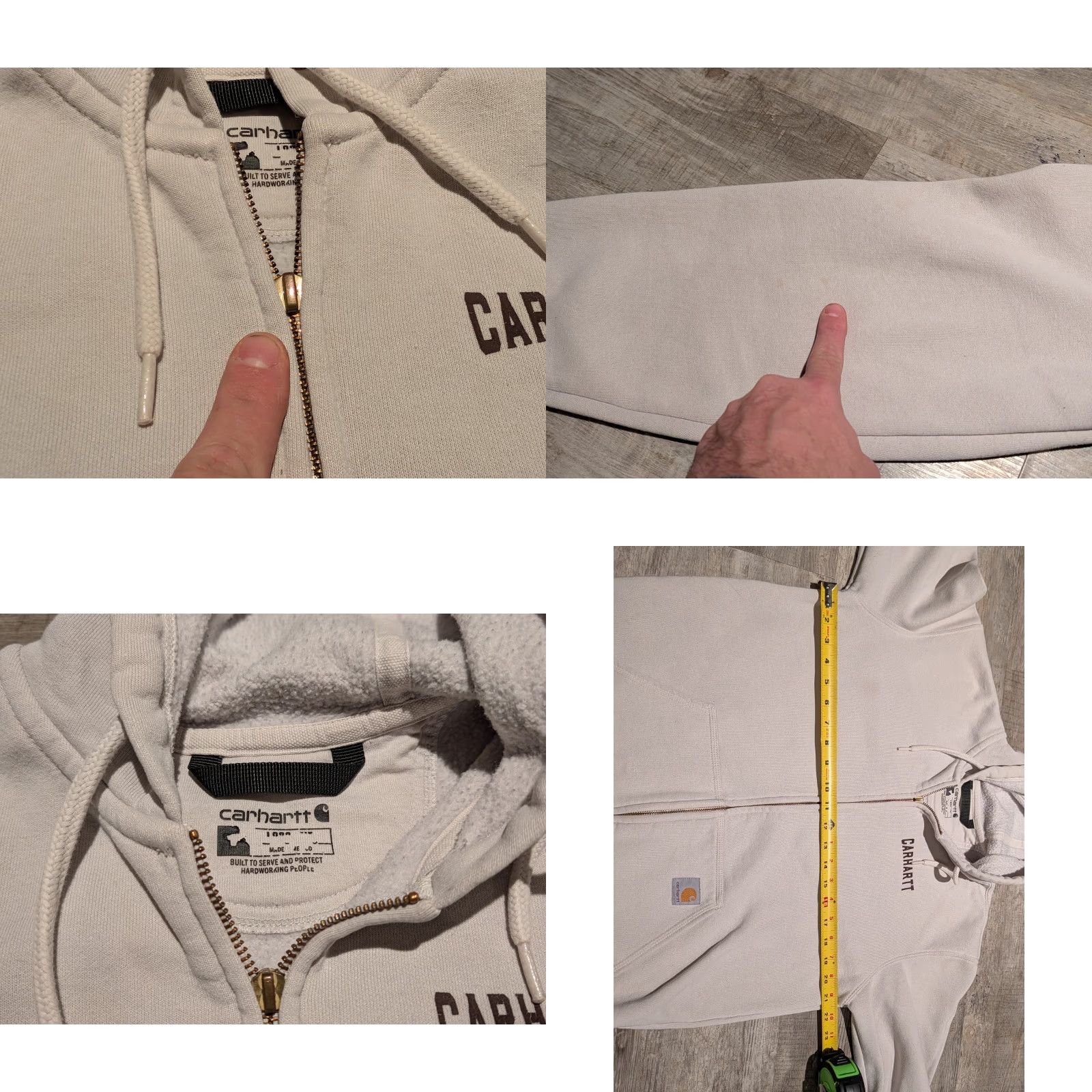 Carhartt VINTAGE Carhartt Hoodie Shirt Men Size S Beige Full Zip Hooded 90s Outdoor Rugged Quality Size US S / EU 44-46 / 1 - 8 Thumbnail
