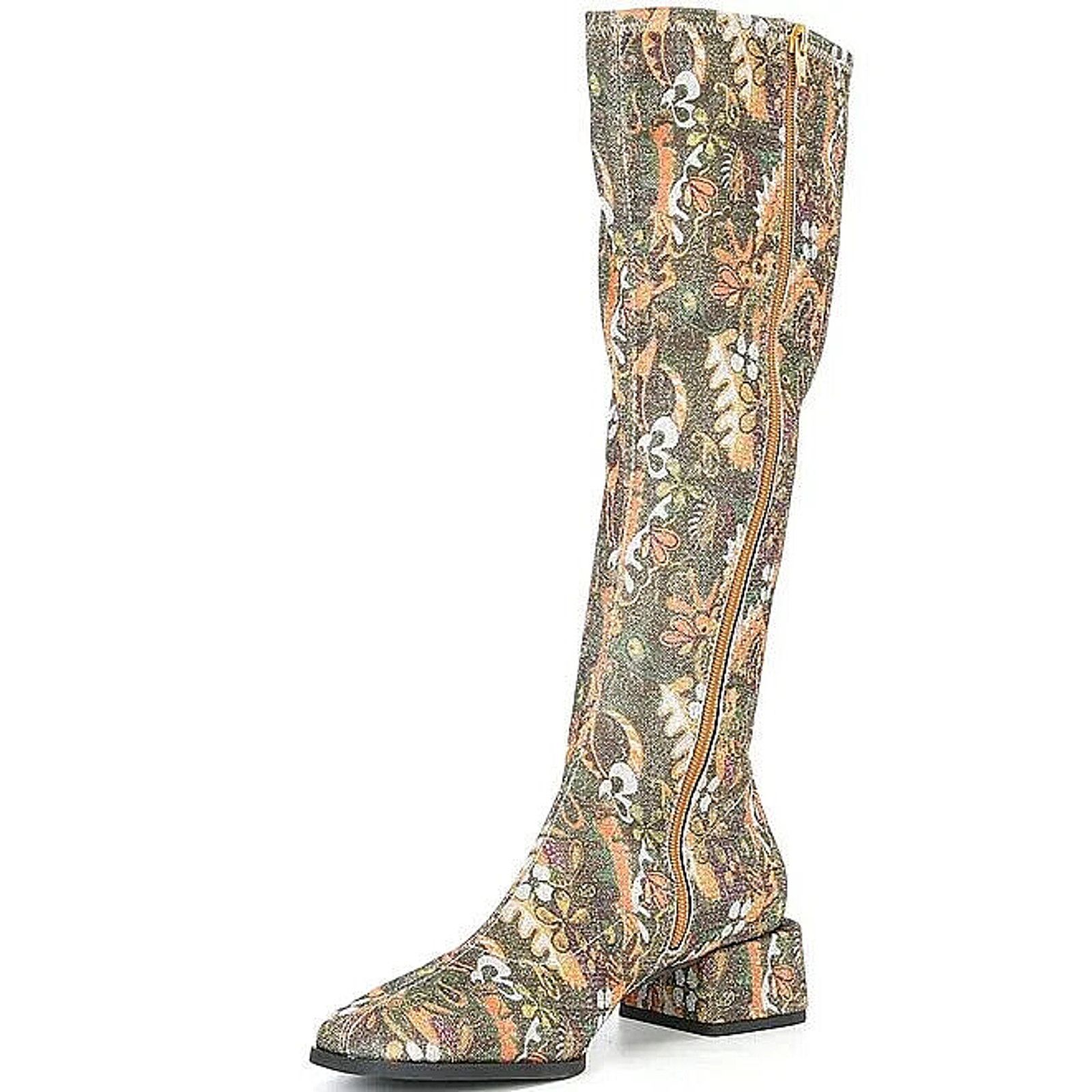 Other CHELSEA & VIOLE ZAYLAN BROCADE BLOCK HEEL TALL BOOTS 7.5 Size US 7.5 / IT 37.5 - 3 Thumbnail