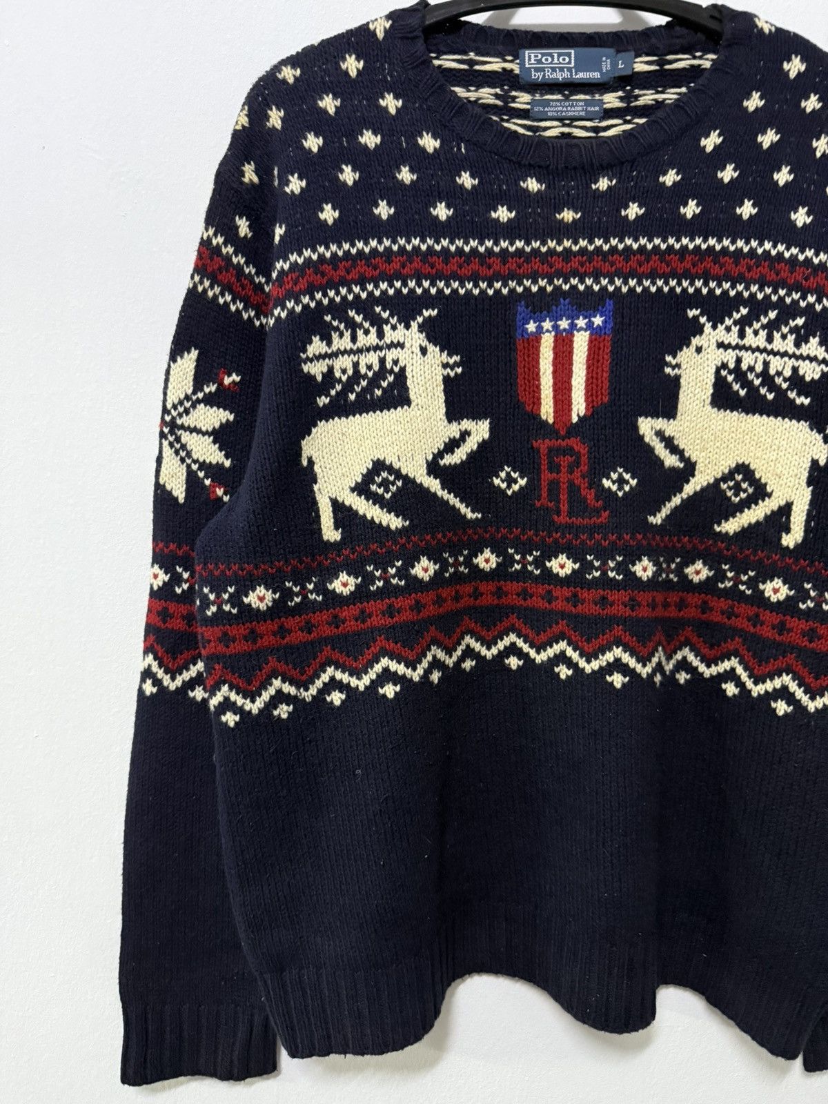 Polo Ralph Lauren Vintage 90s Polo Ralph Lauren Christmas reindeer sweater Size US L / EU 52-54 / 3 - 3 Thumbnail