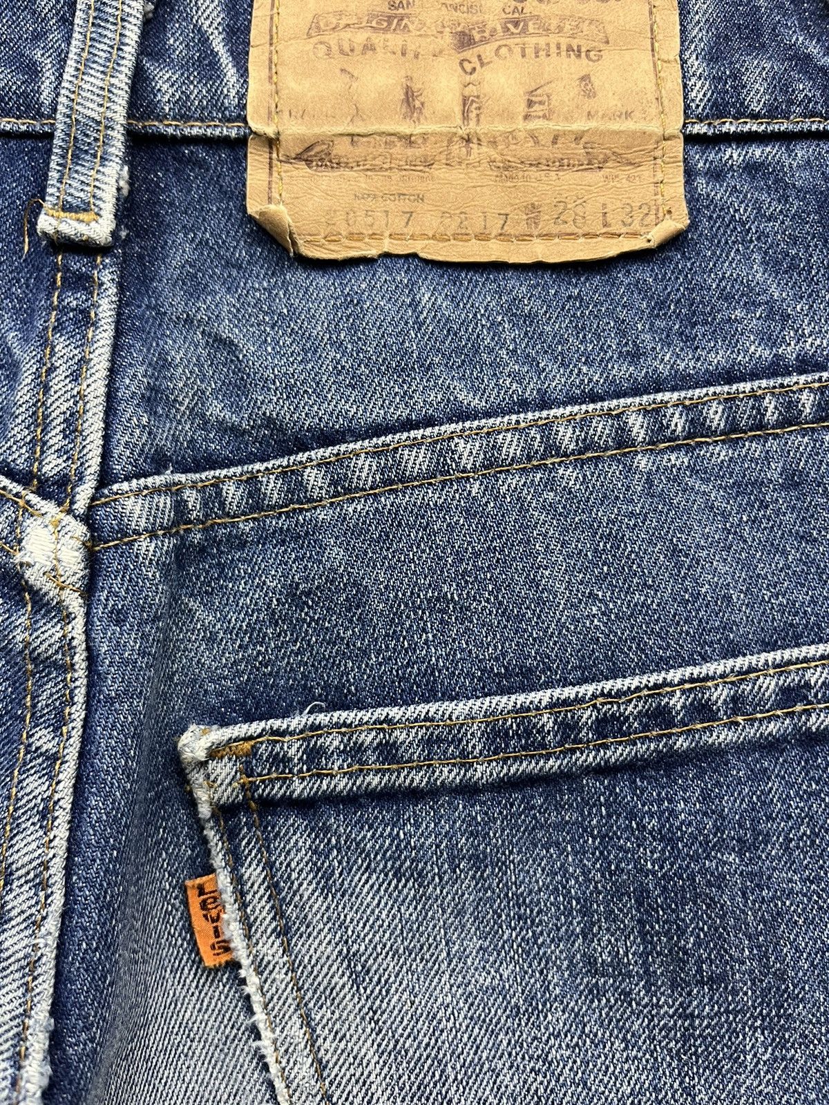 Levi's Vintage Levi’s Orange Tab Distressed Denim Flare Made in USA Size US 27 - 8 Thumbnail