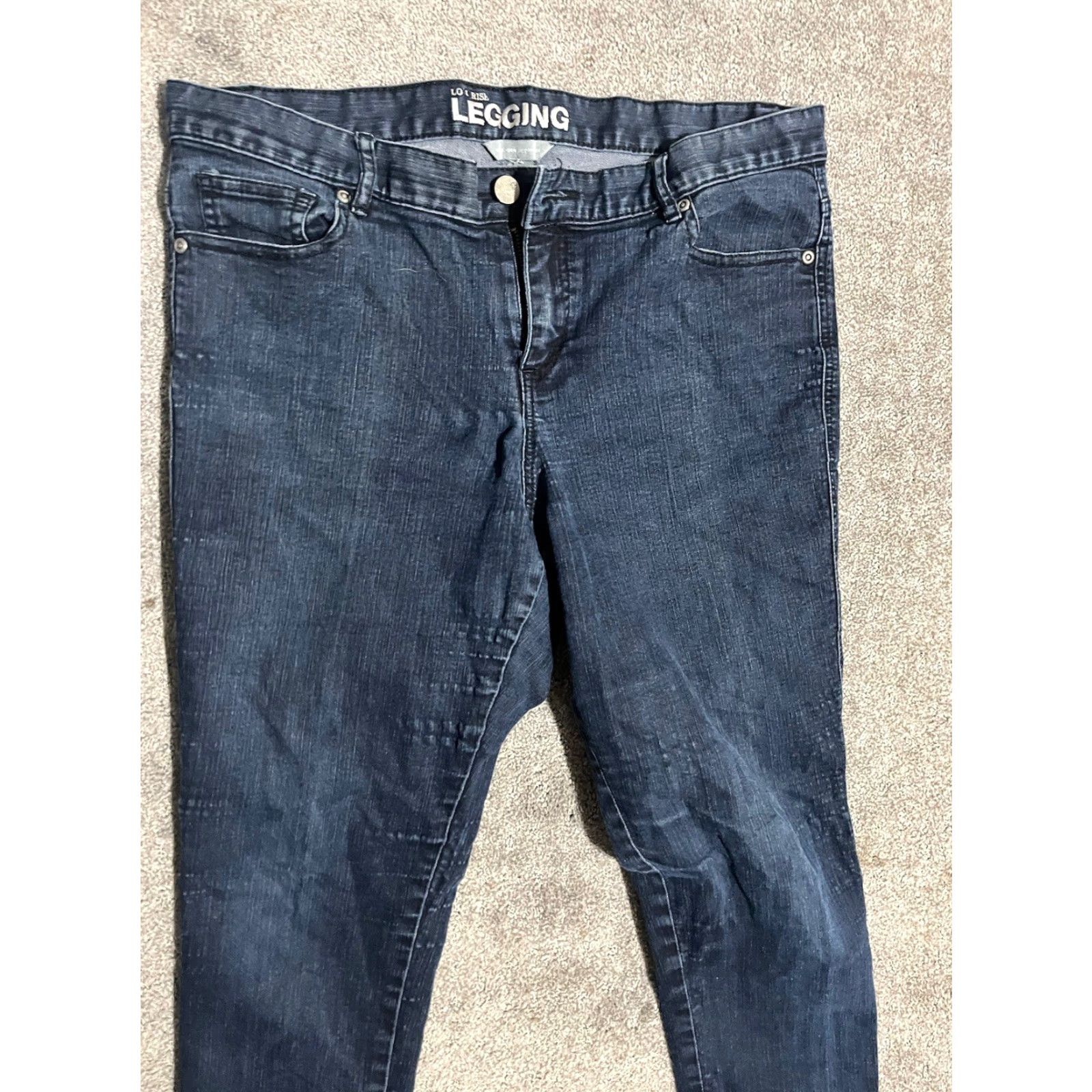 Vintage New York & Company Jeans - Low Rise Jegging Blue Womens 12 Tally Pocket 5-Pocket Denim Cotton Blend Belt Loops Size 34" / US 12 / IT 48 - 2 Thumbnail