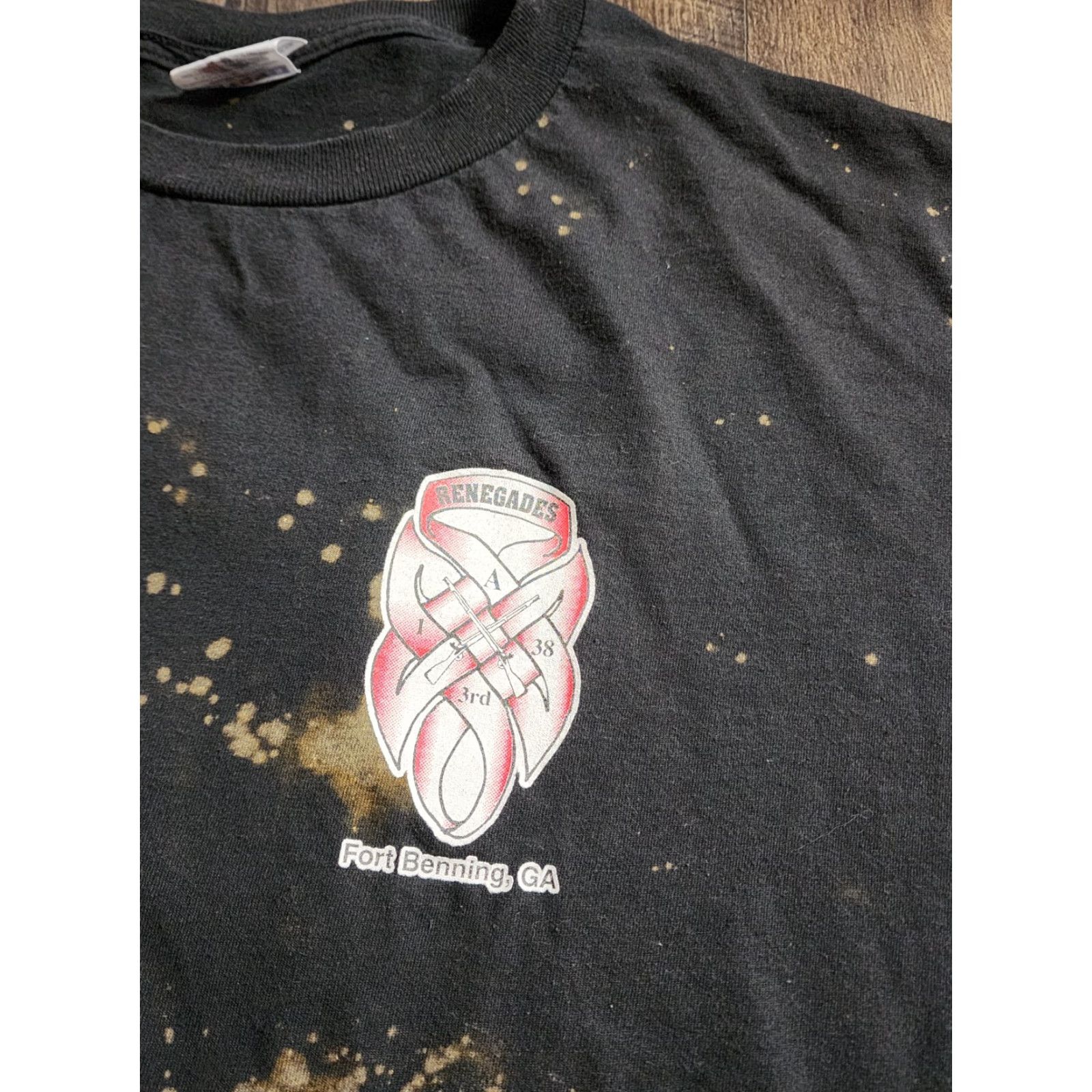 Jerzees VINTAGE Fort Benning GA Renegades US Military T Shirt 2XL Black Cotton Double-Sided Men MENS T-SHIRT Size US XXL / EU 58 / 5 - 4 Thumbnail