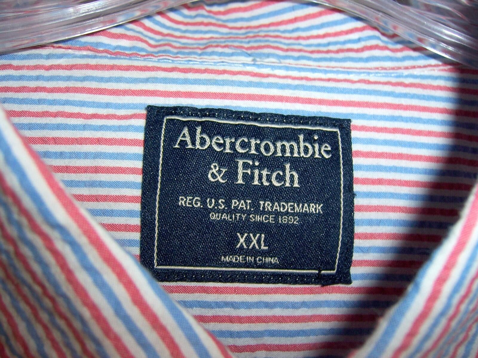Abercrombie & Fitch Abercrombie & Fitch Striped Seersucker Shirt Red/Blue - XXL Size US XXL / EU 58 / 5 - 3 Thumbnail