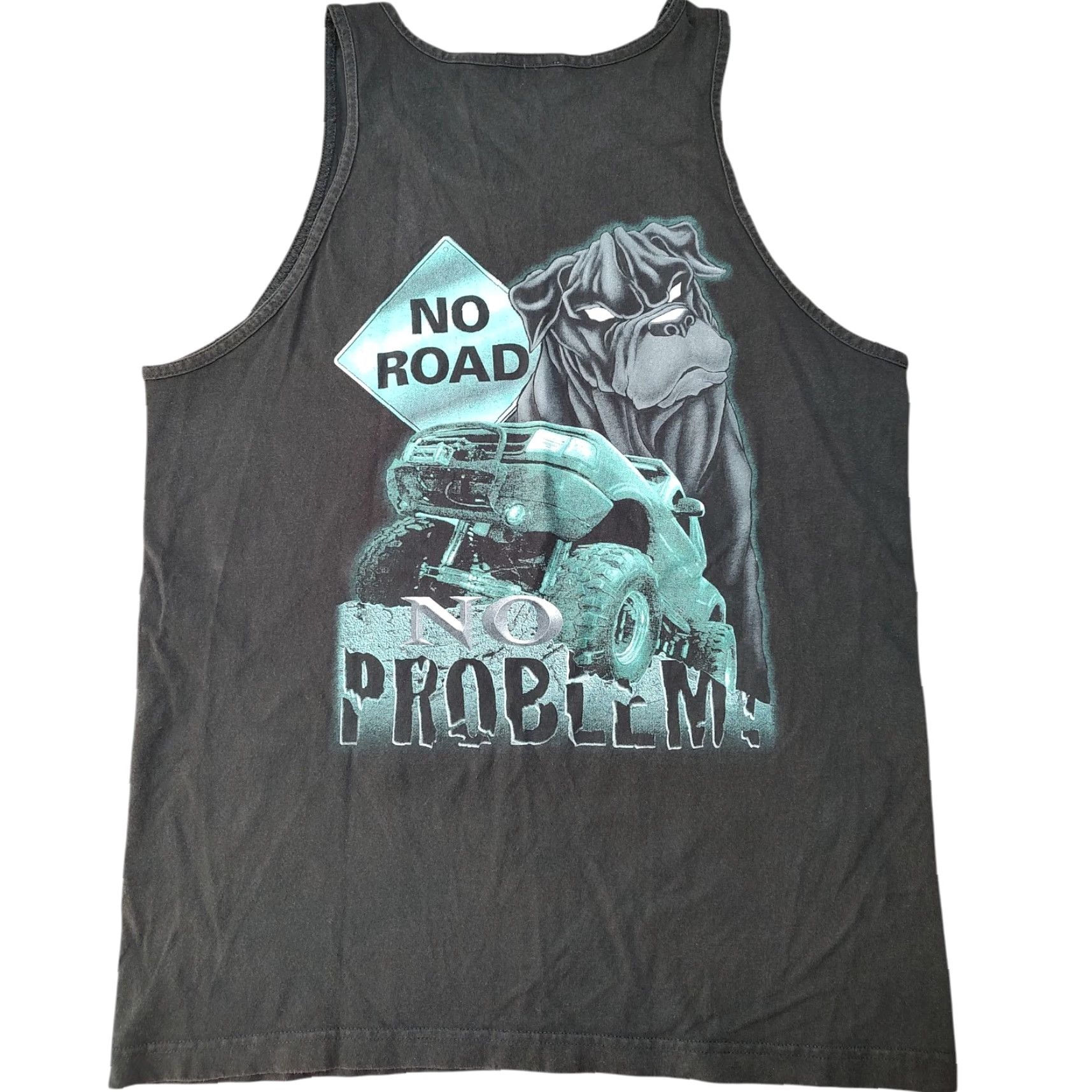 Doublet VINTAGE Da Dawg Men T-Shirt L Black Tank Top No Road No Problem Double Sided Size US L / EU 52-54 / 3 - 2 Thumbnail