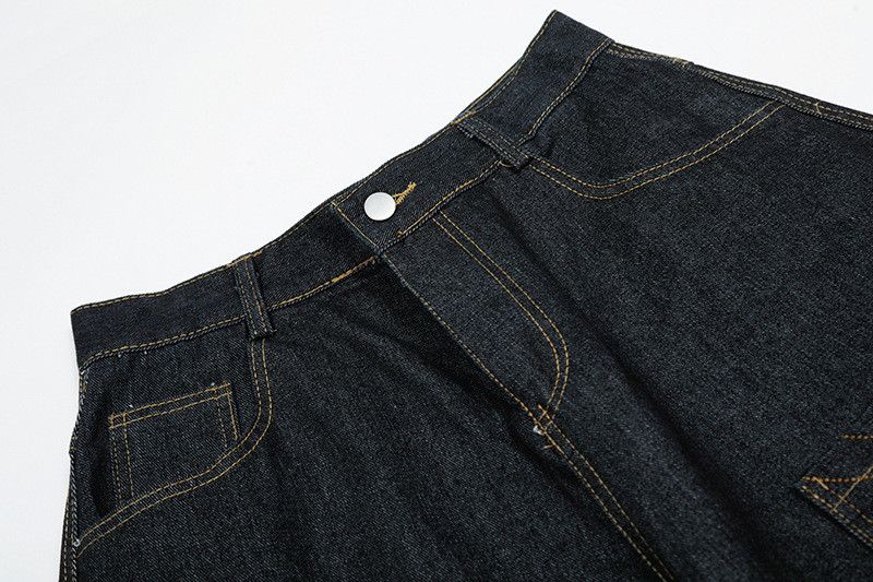Japanese Brand Retro washed men's high street cleanfit loose jeans Size US 32 / EU 48 - 3 Thumbnail