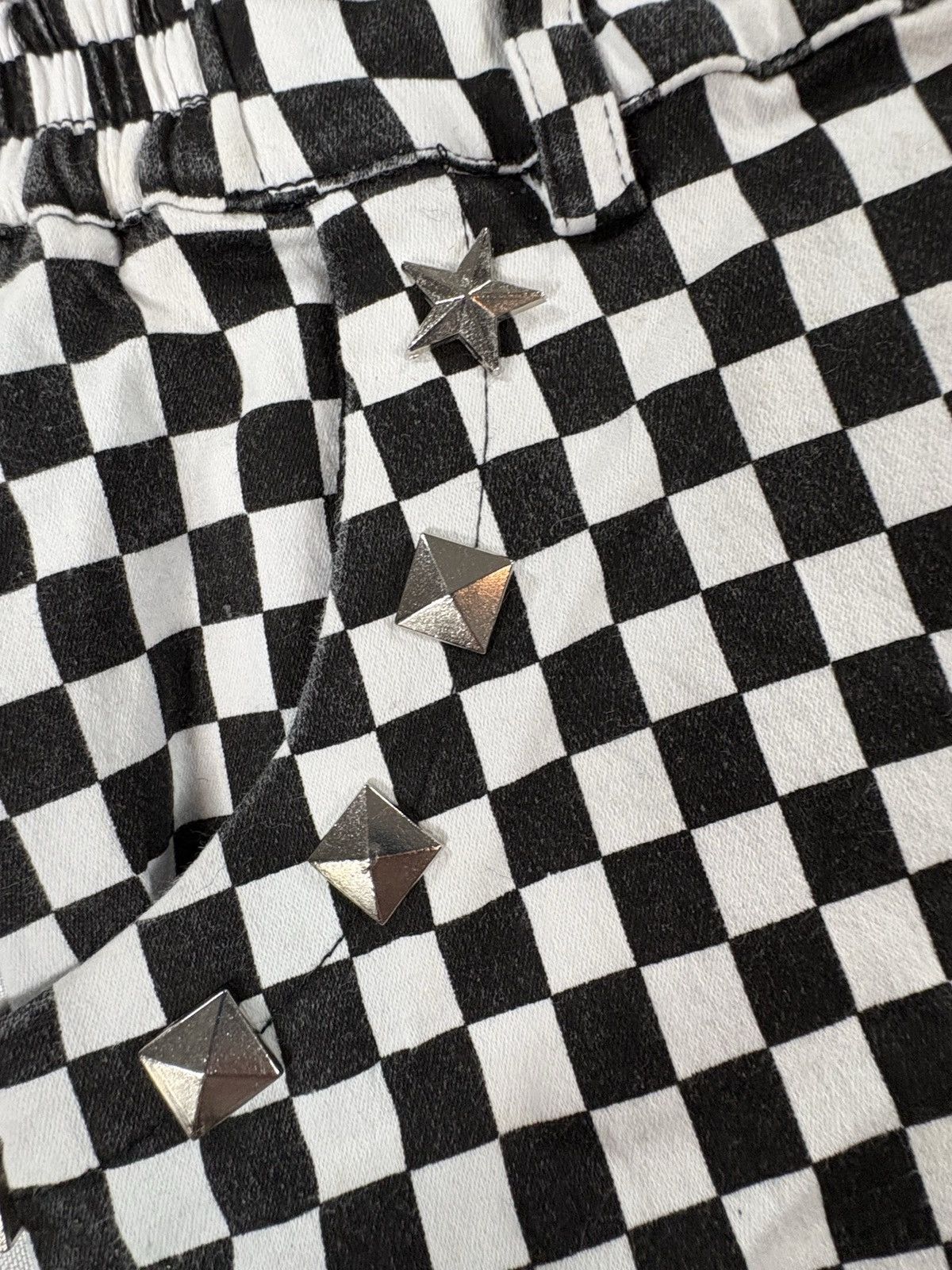 Other Lover’s Rock Checkerboard Studded Overalls Pants Size 24" / US 00 / IT 34 - 6 Thumbnail