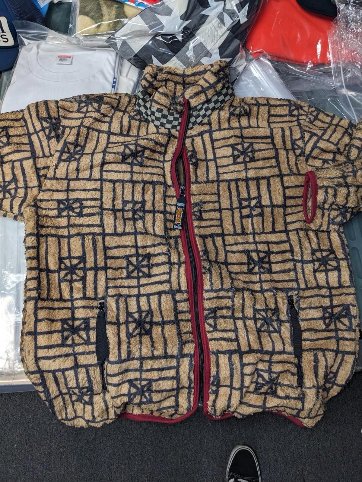 Kapital Kapital Fork Domino Pattern Fleece Zip Blouson Beige Size 4 Size US XL / EU 56 / 4 - 8 Thumbnail