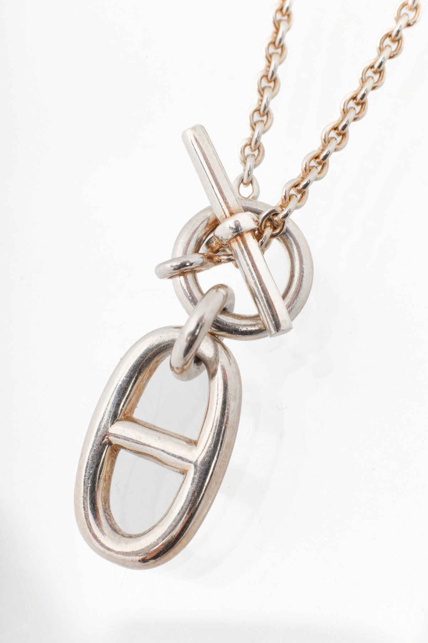 Hermes Hermes 925 Sterling Silver Chaine d'Ancre Pendant Necklace Size ONE SIZE - 3 Thumbnail