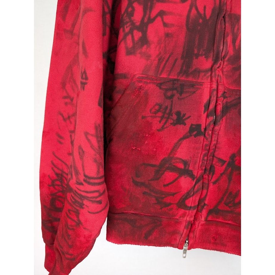 Balenciaga o1rshd1 Skater Zip Hoodie in Red Size US S / EU 44-46 / 1 - 7 Thumbnail