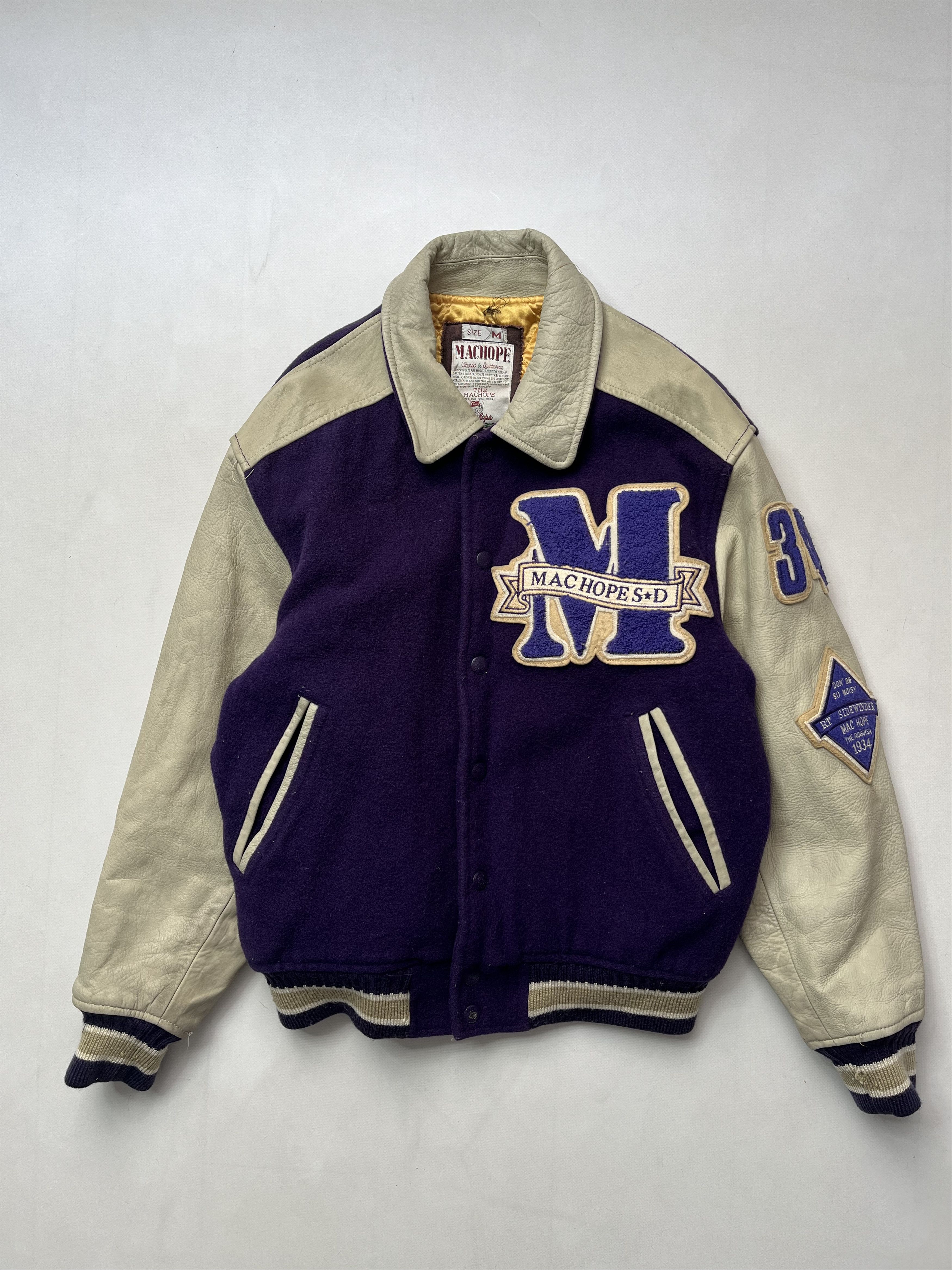 Vintage Machopes Bullet Last Dead Heat Leather Varsity Jacket Size US M / EU 48-50 / 2 - 2 Thumbnail