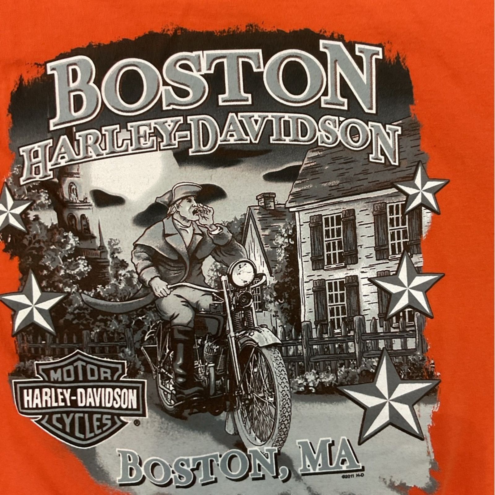 Harley Davidson Harley Davidson 2000’s Boston , MA Orange Graphic Tee Size US L / EU 52-54 / 3 - 4 Thumbnail