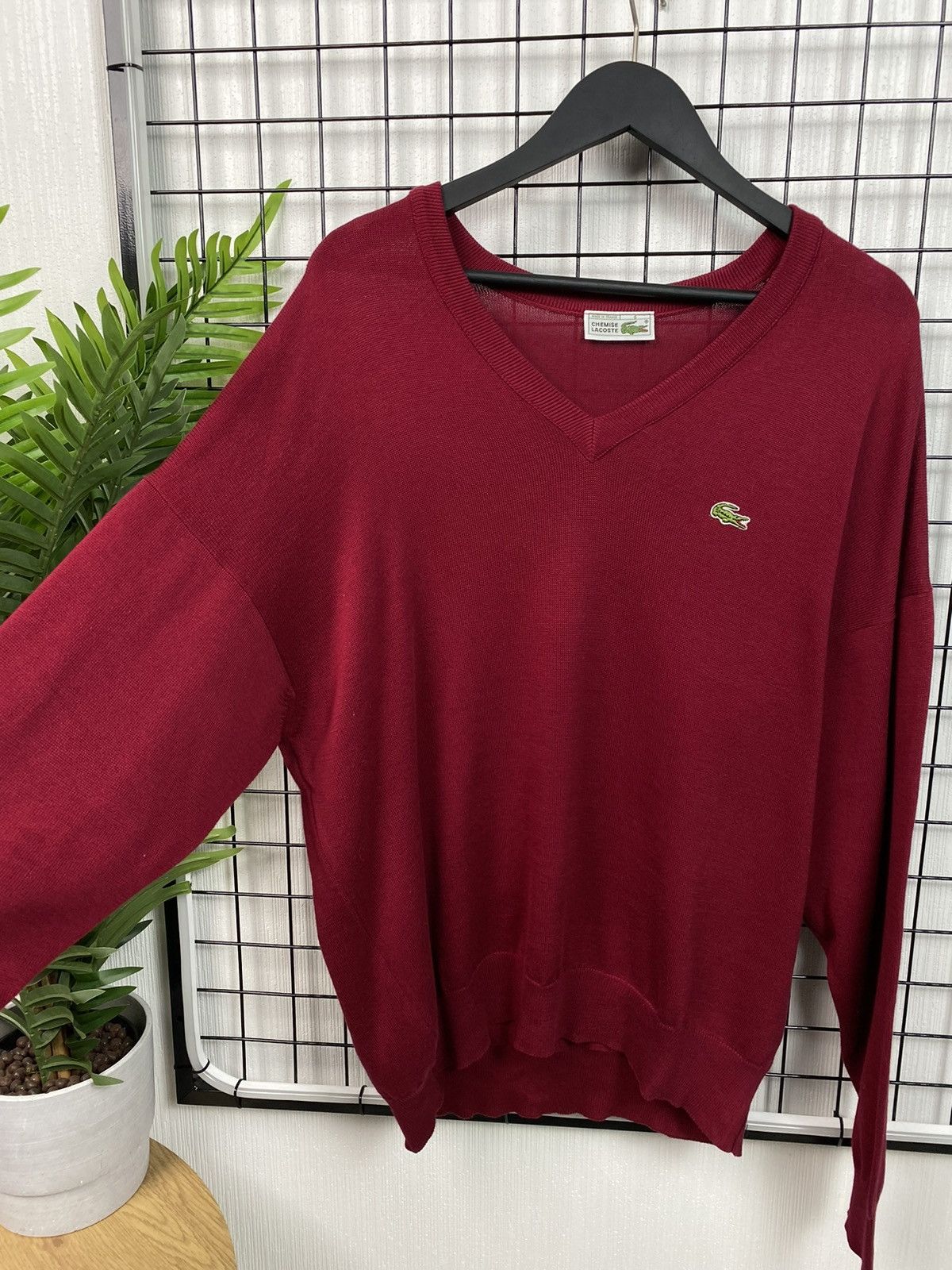 Lacoste × Vintage VINTAGE LACOSTE RED V-NECK SWEATER CHEMISE SIZE 6 MEN XL Size US XL / EU 56 / 4 - 7 Thumbnail