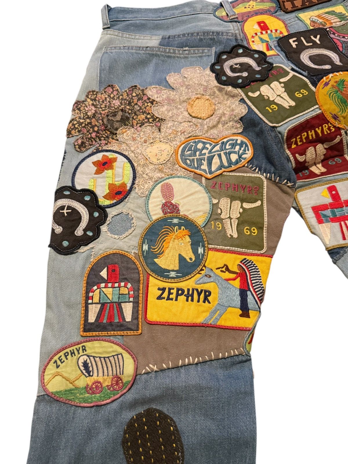 Kapital Kountry Kapital Denim 5P Rat Flare Jeans (Beautiful World Remake) Size US 32 / EU 48 - 10 Thumbnail