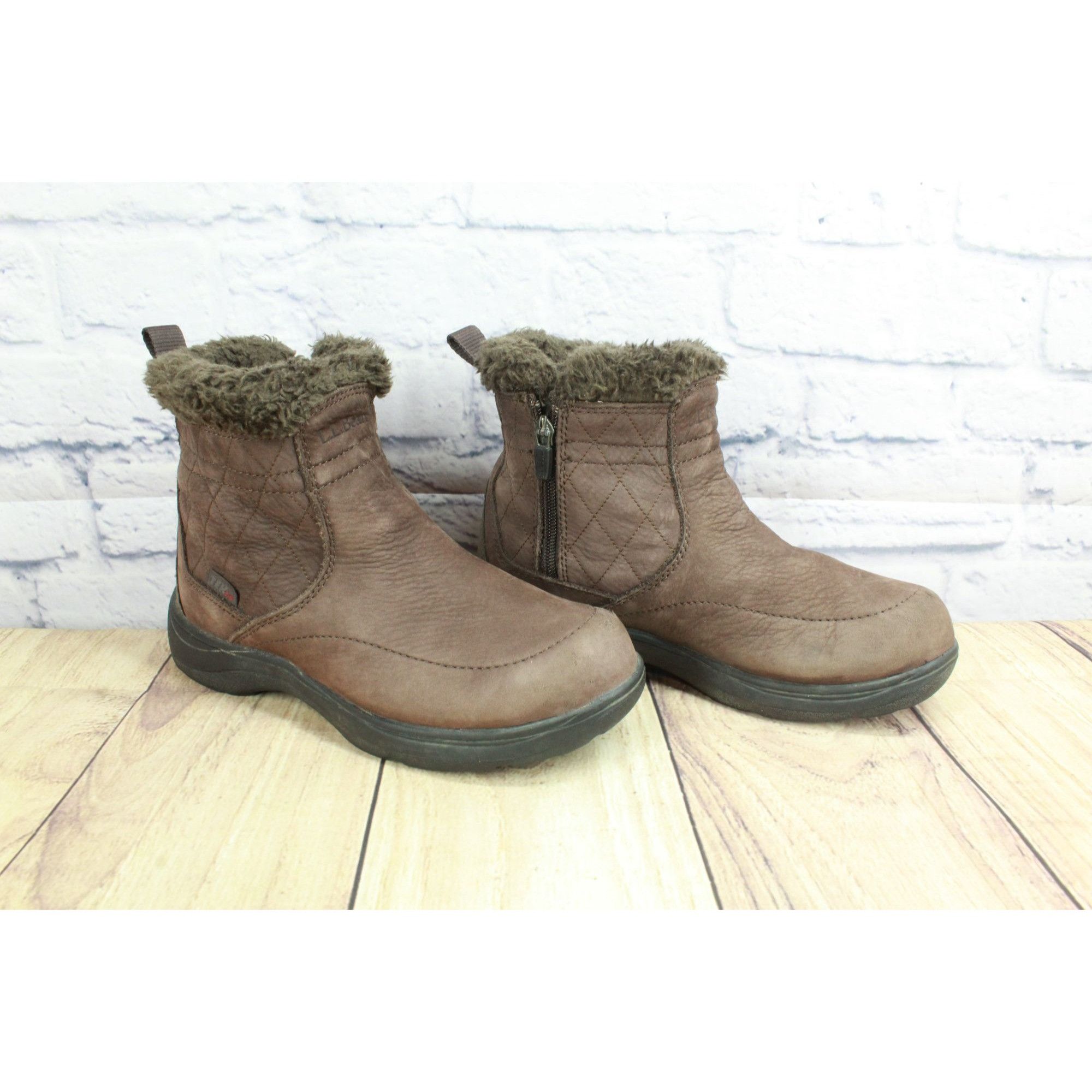 L.L. Bean LL Bean Suede Waterproof Quilted Insulated Winter Boots Size US 7 / IT 37 - 4 Thumbnail