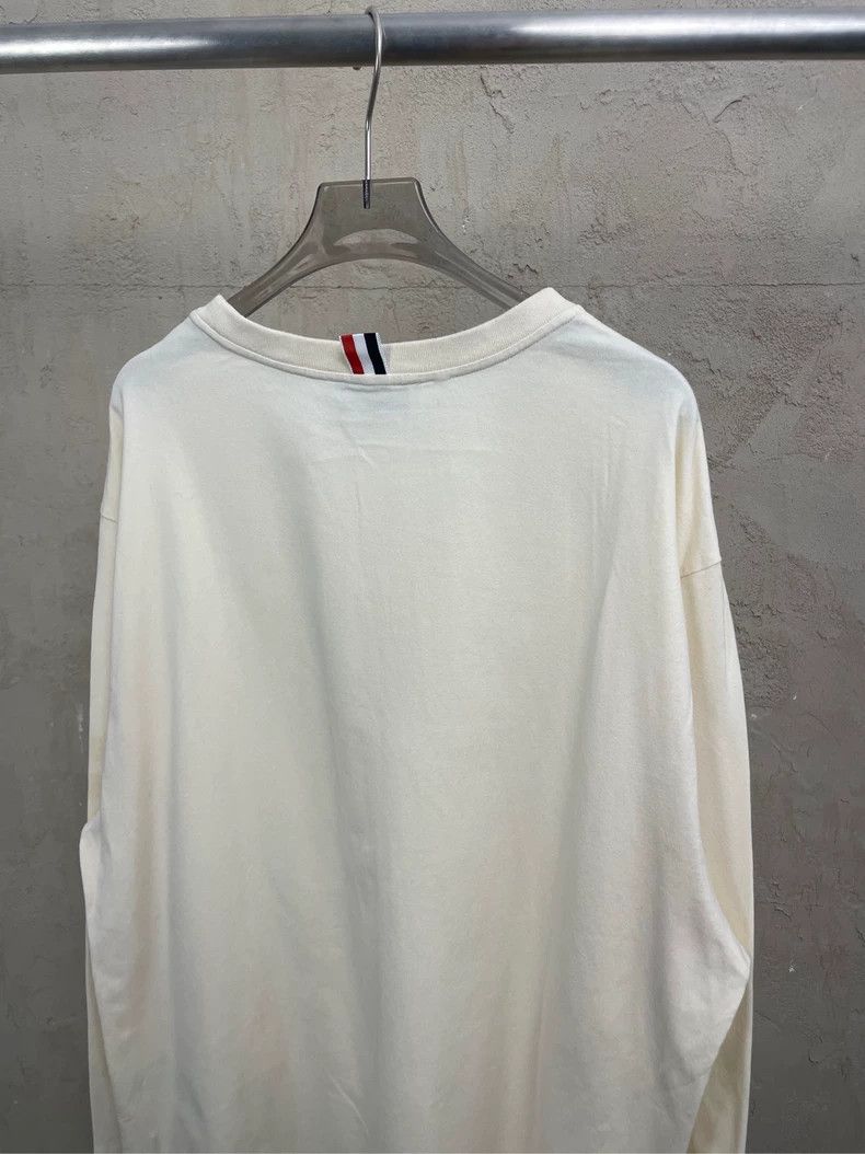 Thom Browne Thom browne Beige four-striped round-neck short-sleeved T-s Size US L / EU 52-54 / 3 - 4 Thumbnail