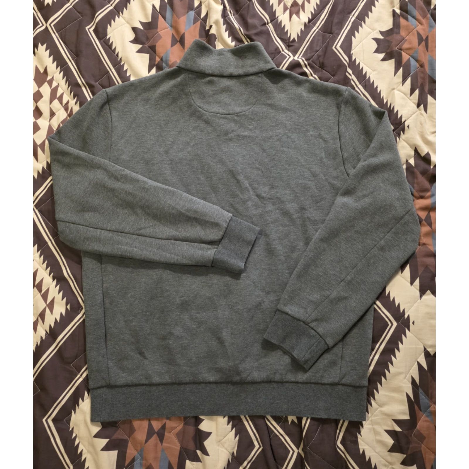 Polo Ralph Lauren Polo Ralph Lauren Double Knit Mock Neck Pullover 1/4 Snap Sweater Gray Men Large Size US L / EU 52-54 / 3 - 3 Thumbnail