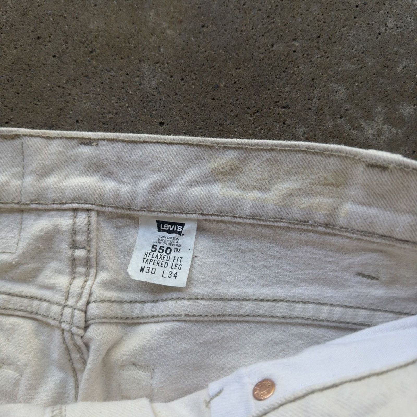 Levi's 90s Levi's 550 Orange Tab White Jeans ERD Grunge RRL Bode Size US 30 / EU 46 - 7 Thumbnail