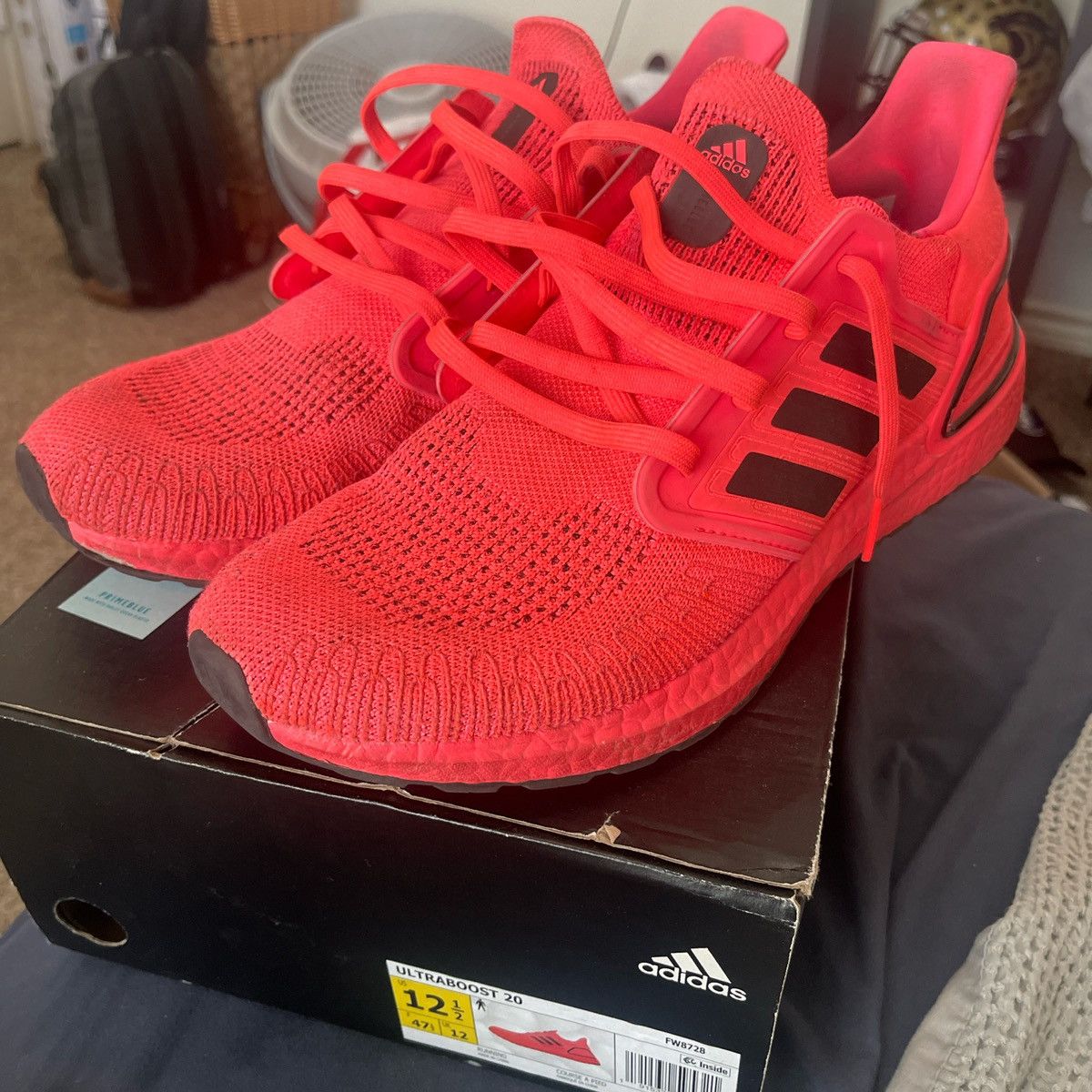 Adidas Adidas Ultraboost 20 Infrared Size US 12.5 / EU 45-46 - 1 Thumbnail