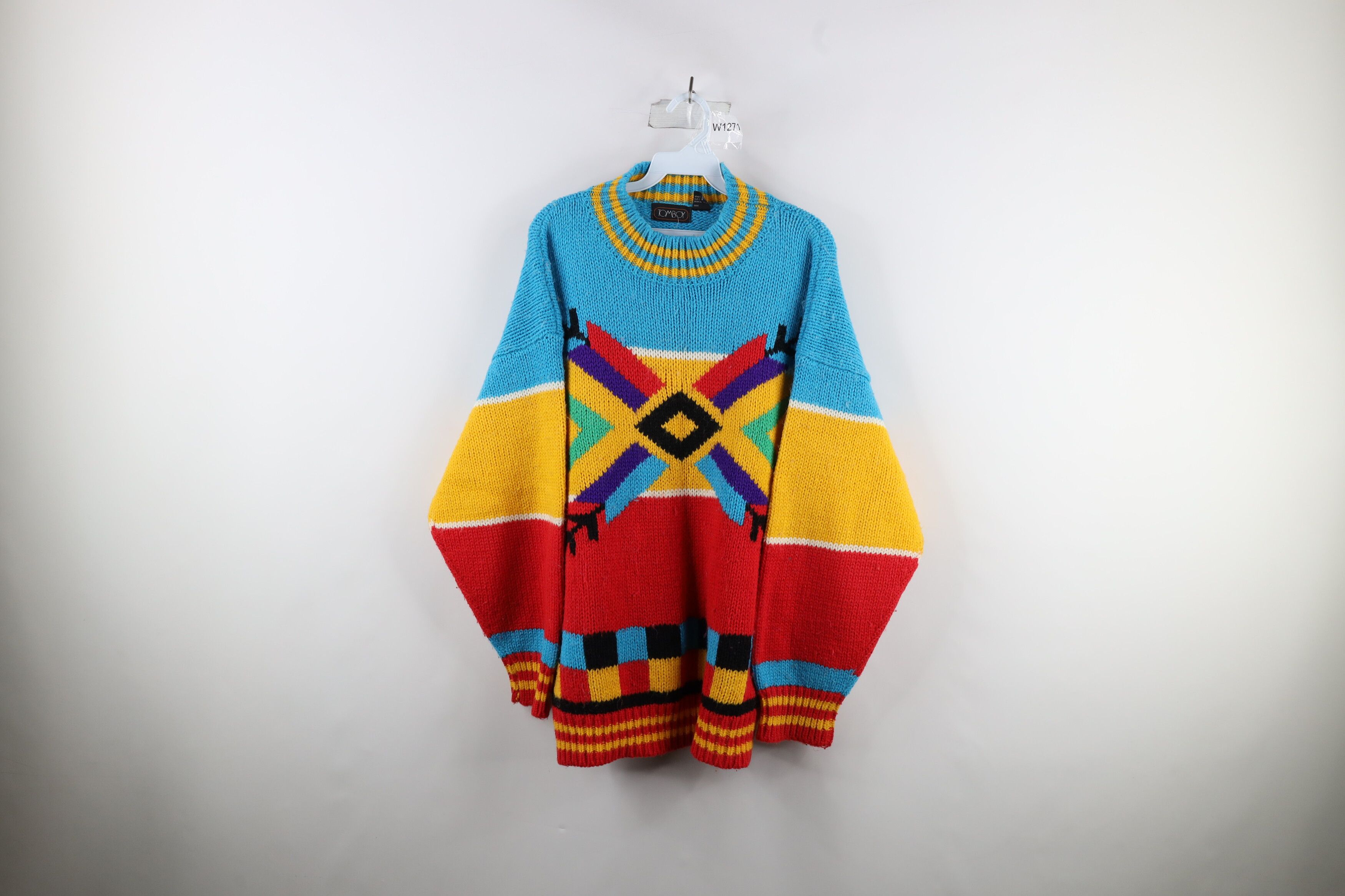 サイズXL表記【希少】90s COOGI mock neck knit sweater