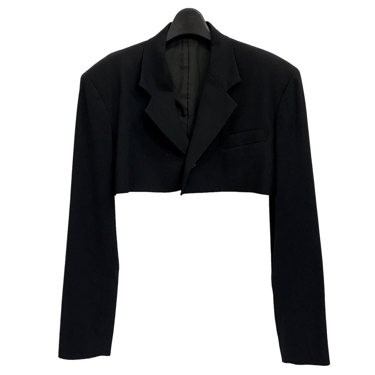 Yohji Yamamoto Yohji Yamamoto Femme Wool Gabardine Cropped Tailored Jacket Size S / US 4 / IT 40 - 5 Thumbnail