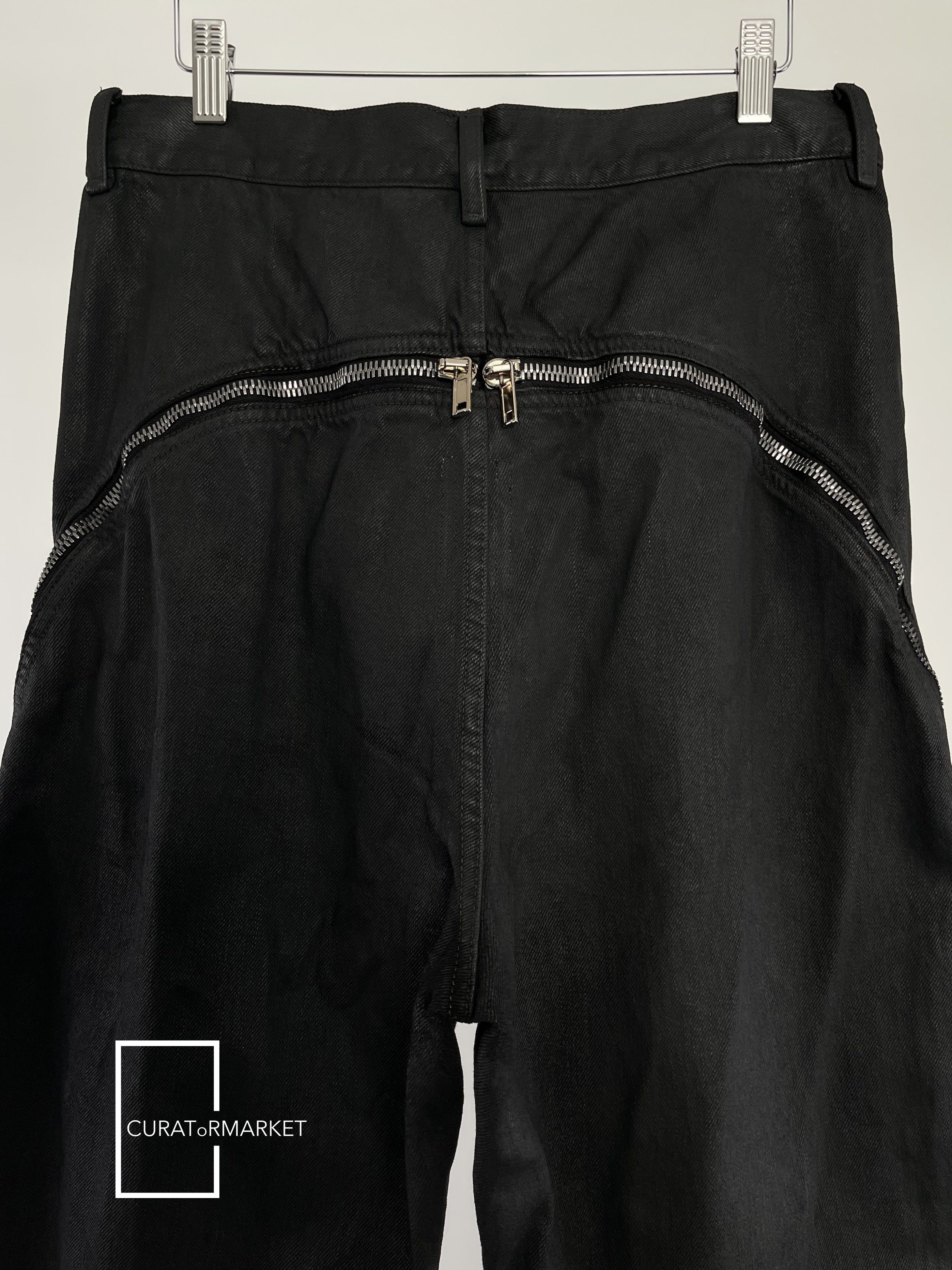 Rick Owens Runway Waxed Bolan Banana Denim Zipper Seam Jeans SS24 Lido Size US 32 / EU 48 - 8 Thumbnail