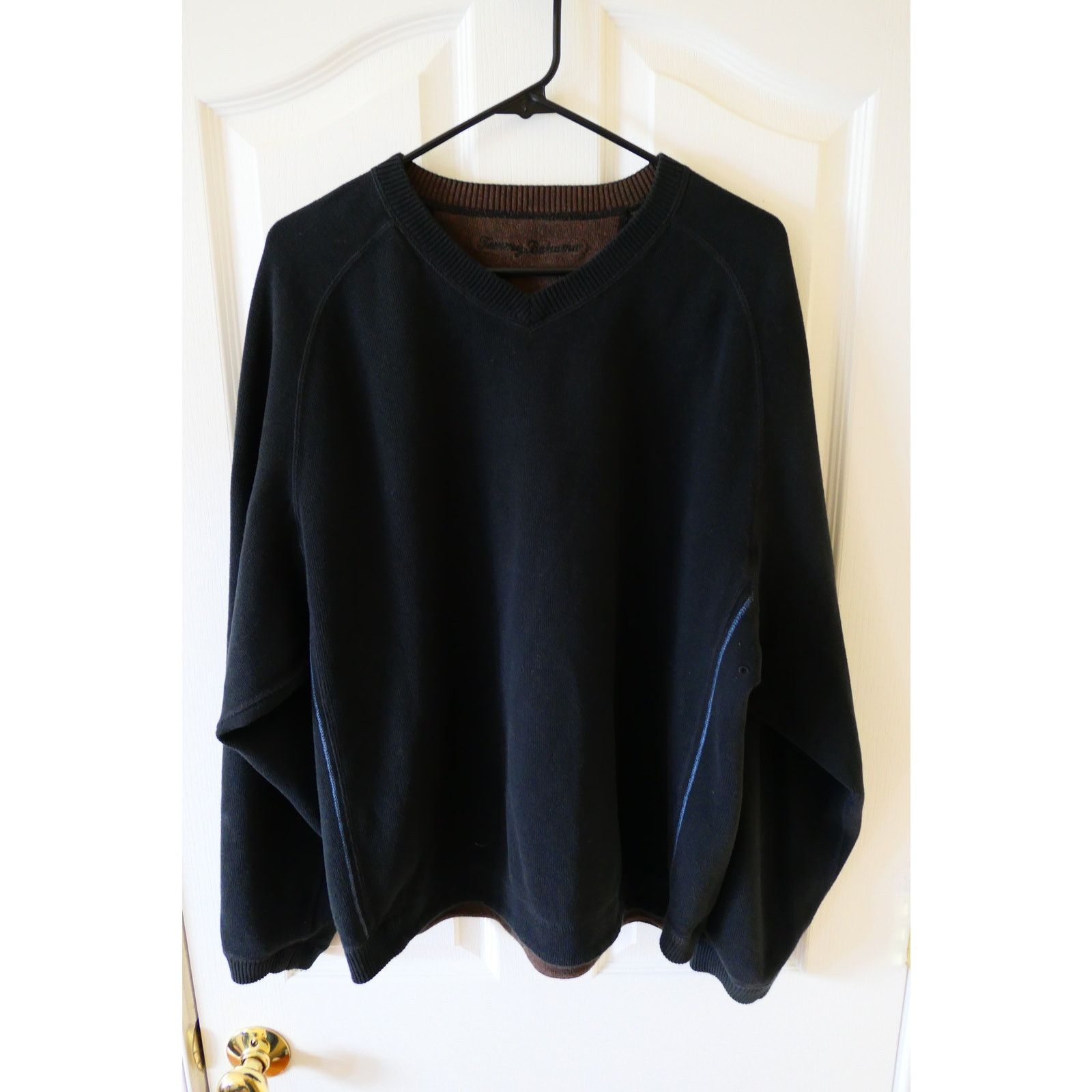 Tommy Bahama Tommy Bahama Black Brown Reversable V-Neck Sweater XL Size US XL / EU 56 / 4 - 6 Thumbnail
