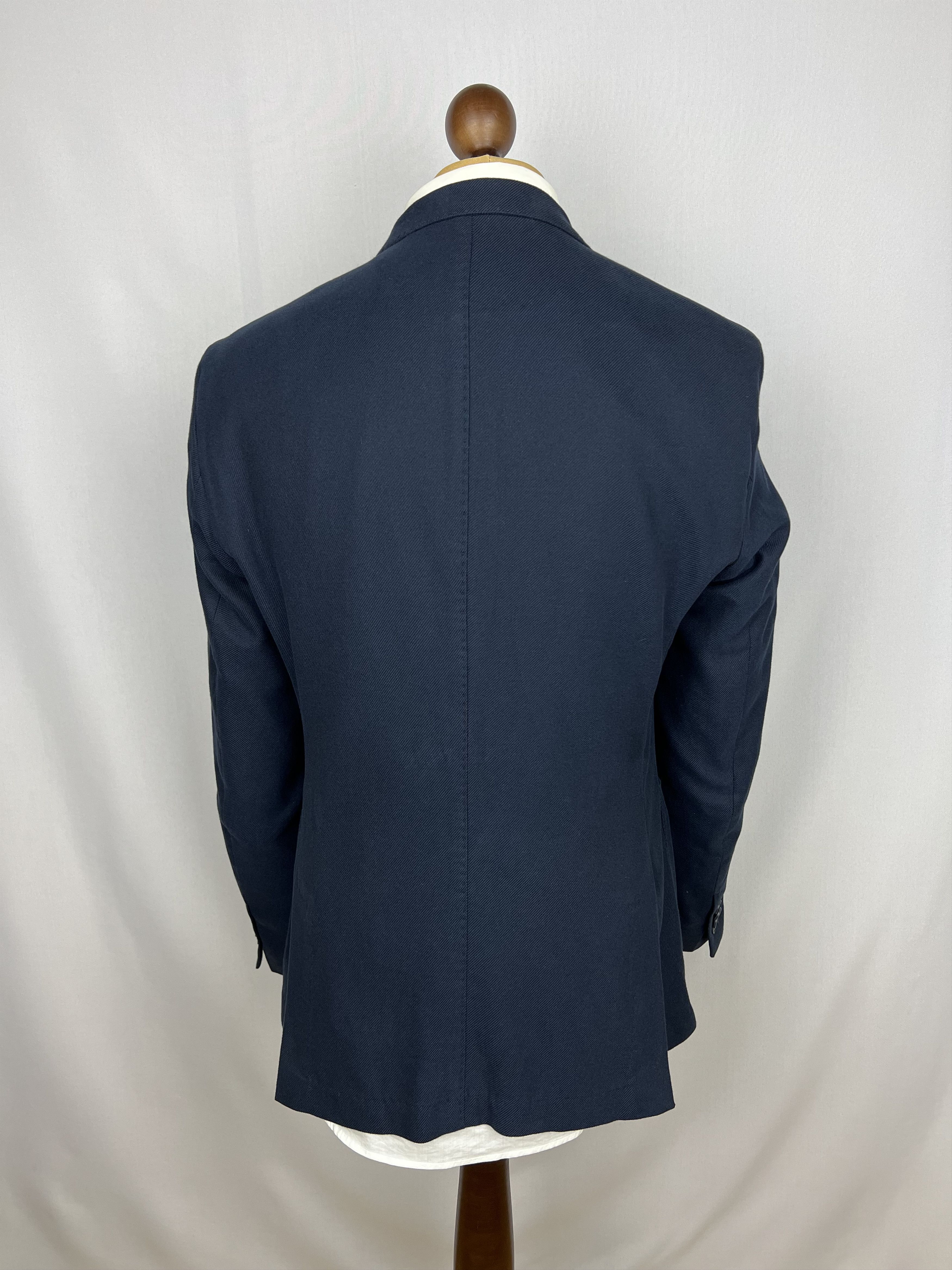 Baldessarini Solid Navy-Blue Pure Soft Cotton Unlined Sport Coat Size 40R - 3 Thumbnail