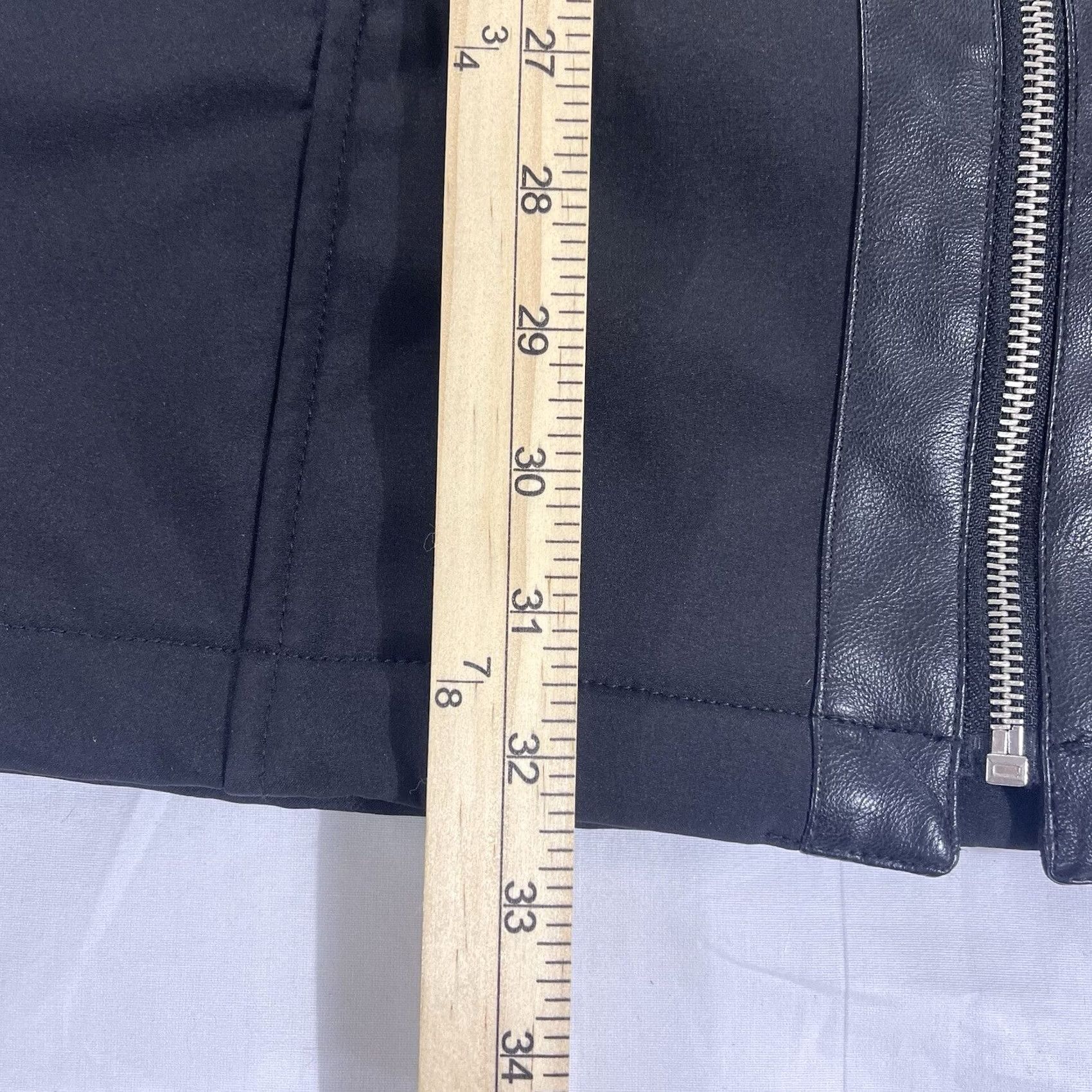Michael Kors Michael Kors Jacket Coat Womens M 3/4 Faux Leather Lined Zip Black Polyester Long Vintage: No MK Size M / US 6-8 / IT 42-44 - 4 Thumbnail