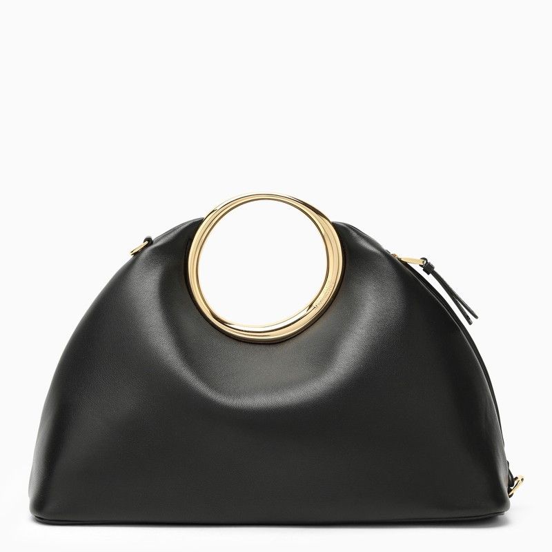 image of Jacquemus Le Calino Medium Black Leather Bag, Women's
