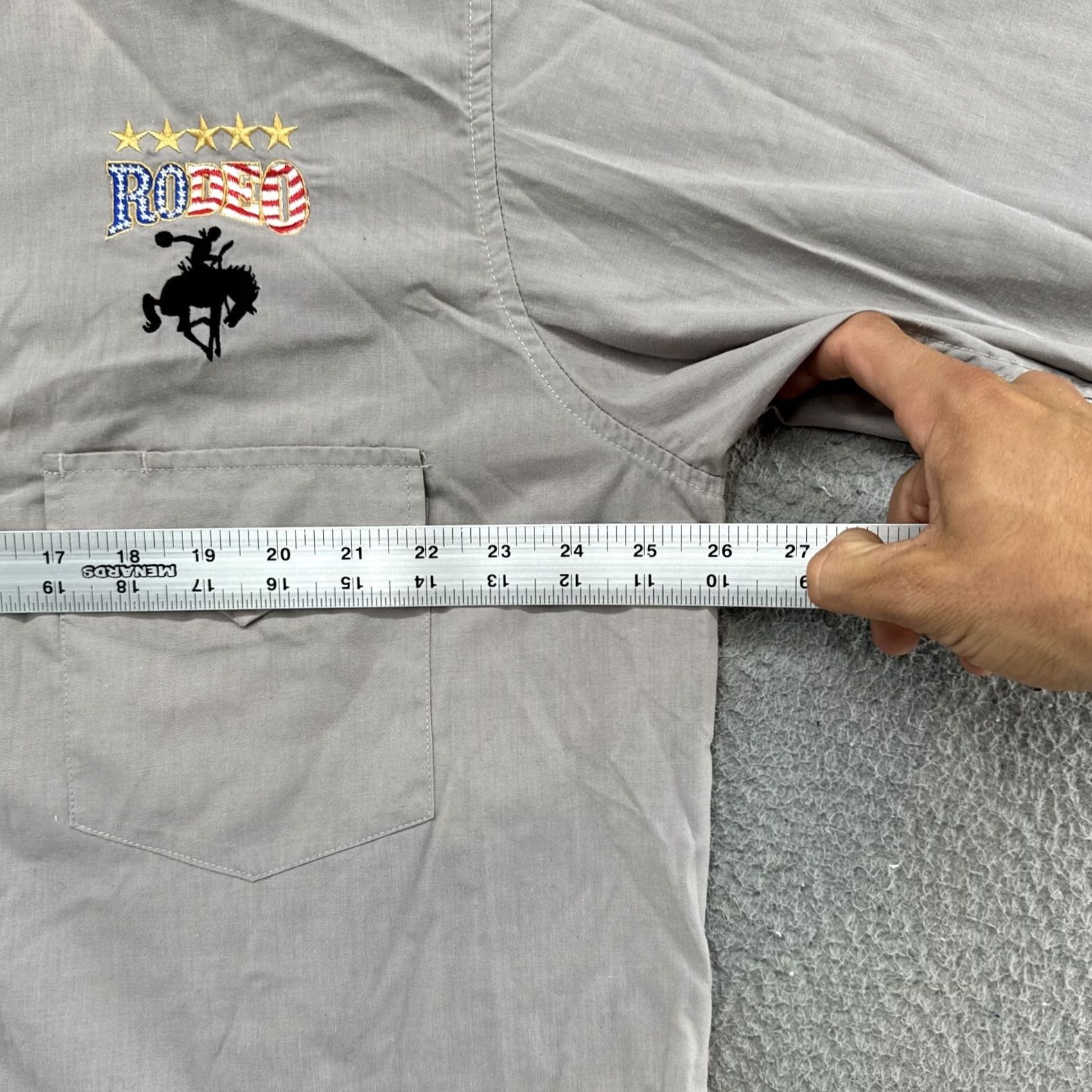 Vintage Round'em Western Embroidered Rodeo Cowboy Snap Up Long Sleeve Shirt XL Men Size US XL / EU 56 / 4 - 6 Thumbnail