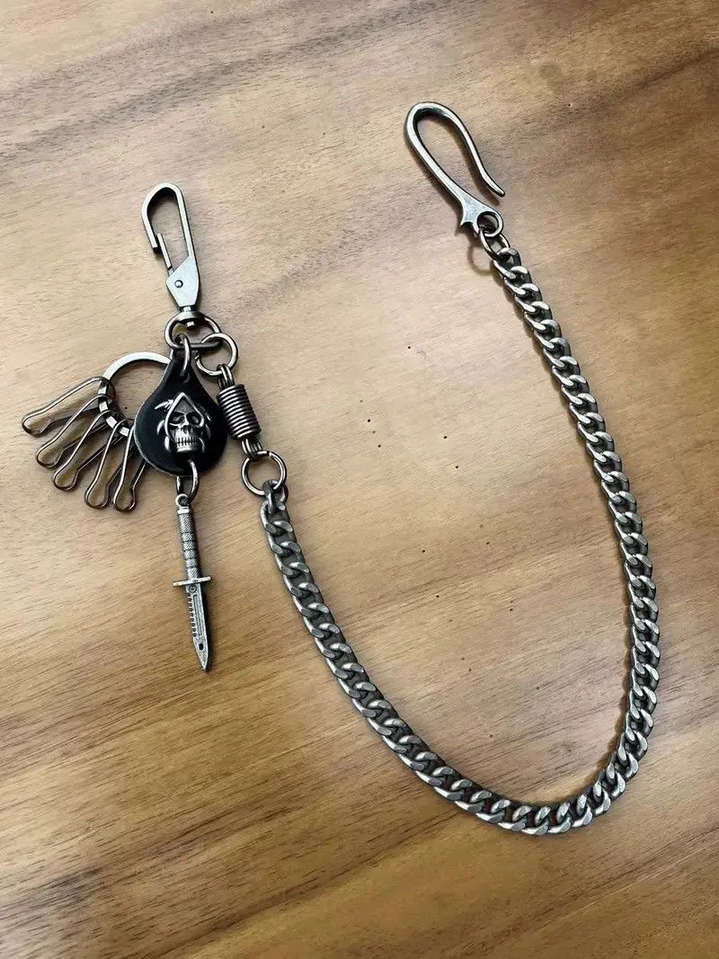 Japanese Brand × Vintage Vintage Keychain Jeans Chain Skull Dagger Belt Chain Size ONE SIZE - 4 Thumbnail