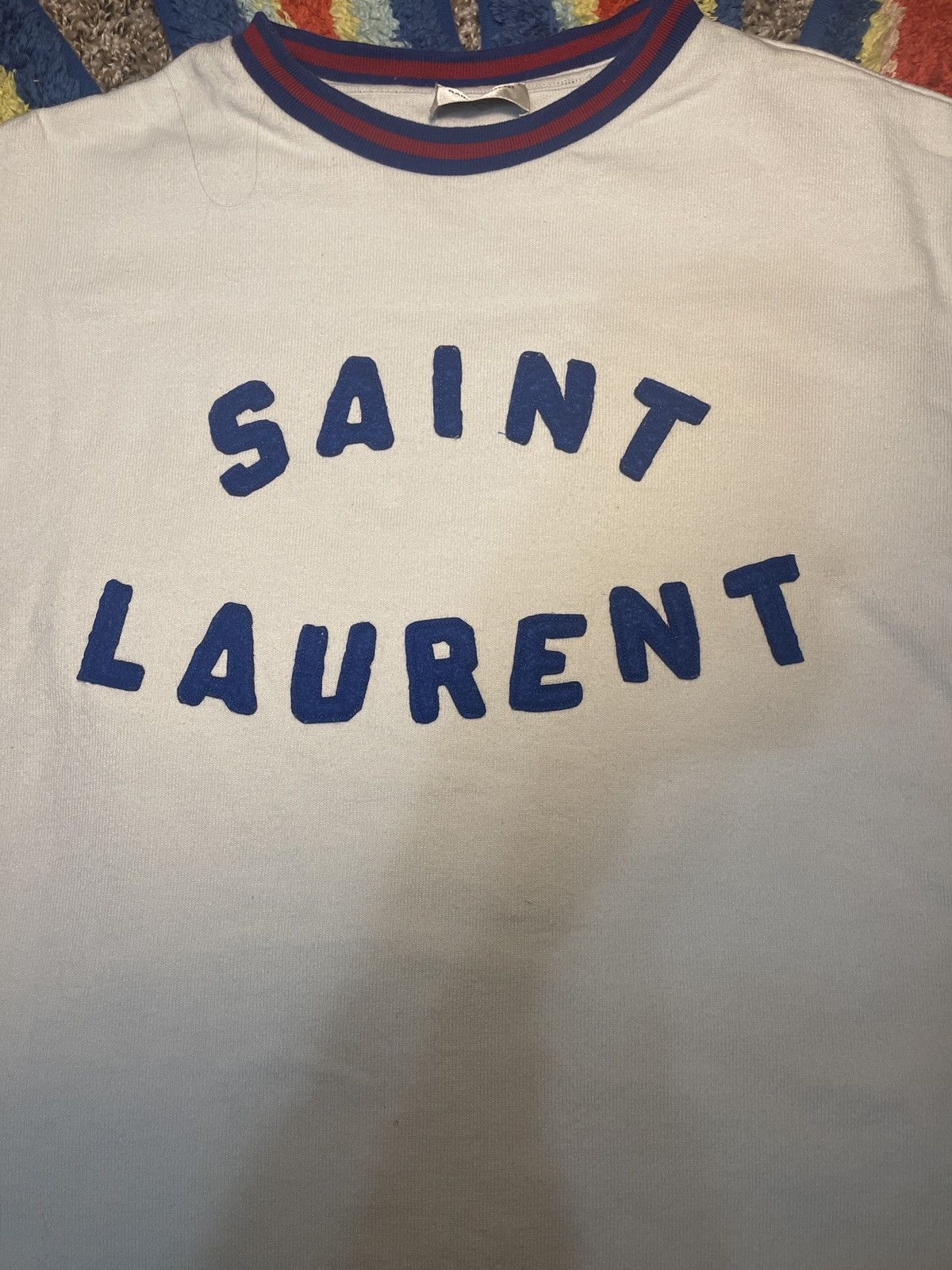 Yves Saint Laurent Saint Laurent Graphic Striped Sleeve Tee Size S / US 4 / IT 40 - 3 Thumbnail