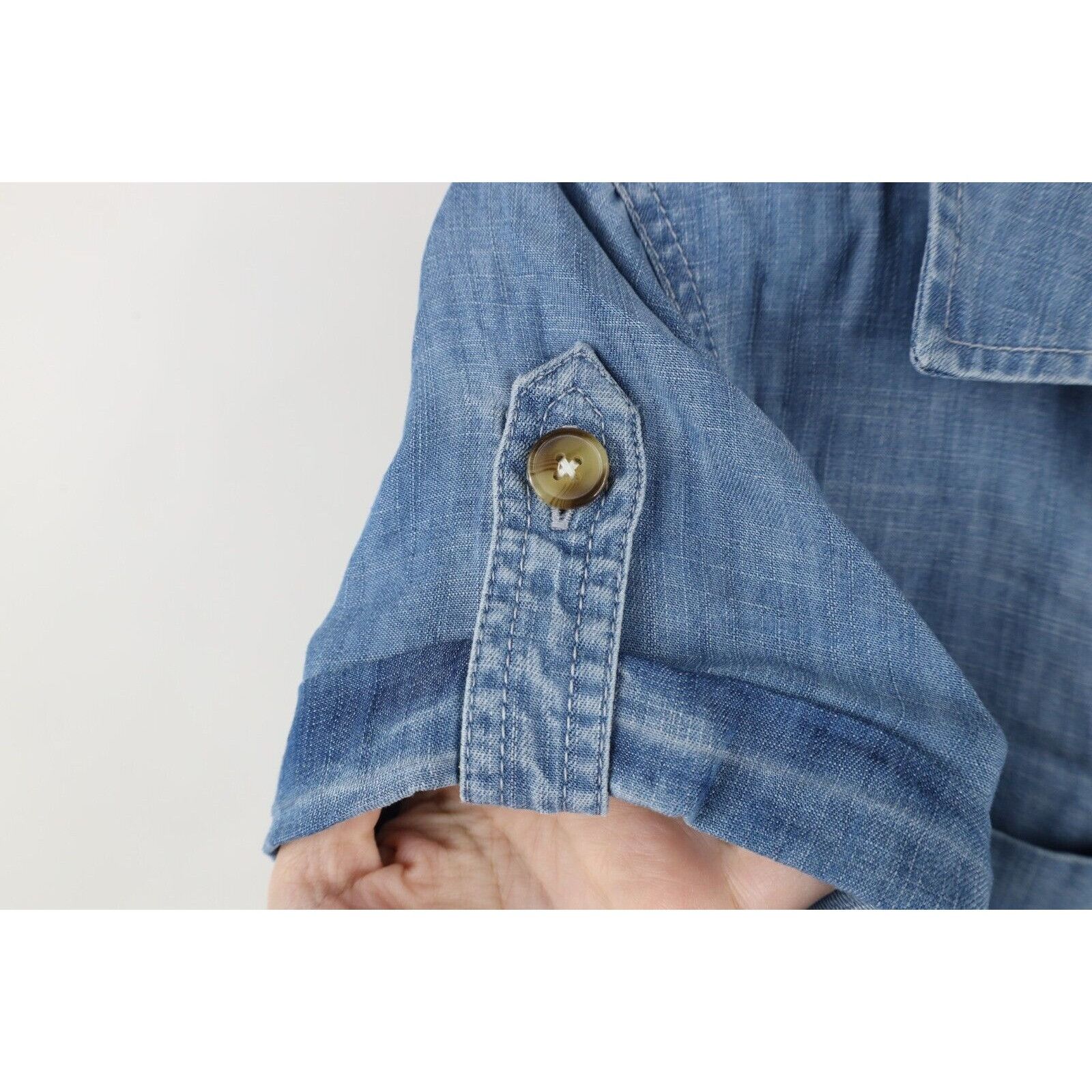 Vineyard Vines Vineyard Vines Womens Utility Chambray Denim Shirt Dress Size XS / US 0-2 / IT 36-38 - 6 Thumbnail