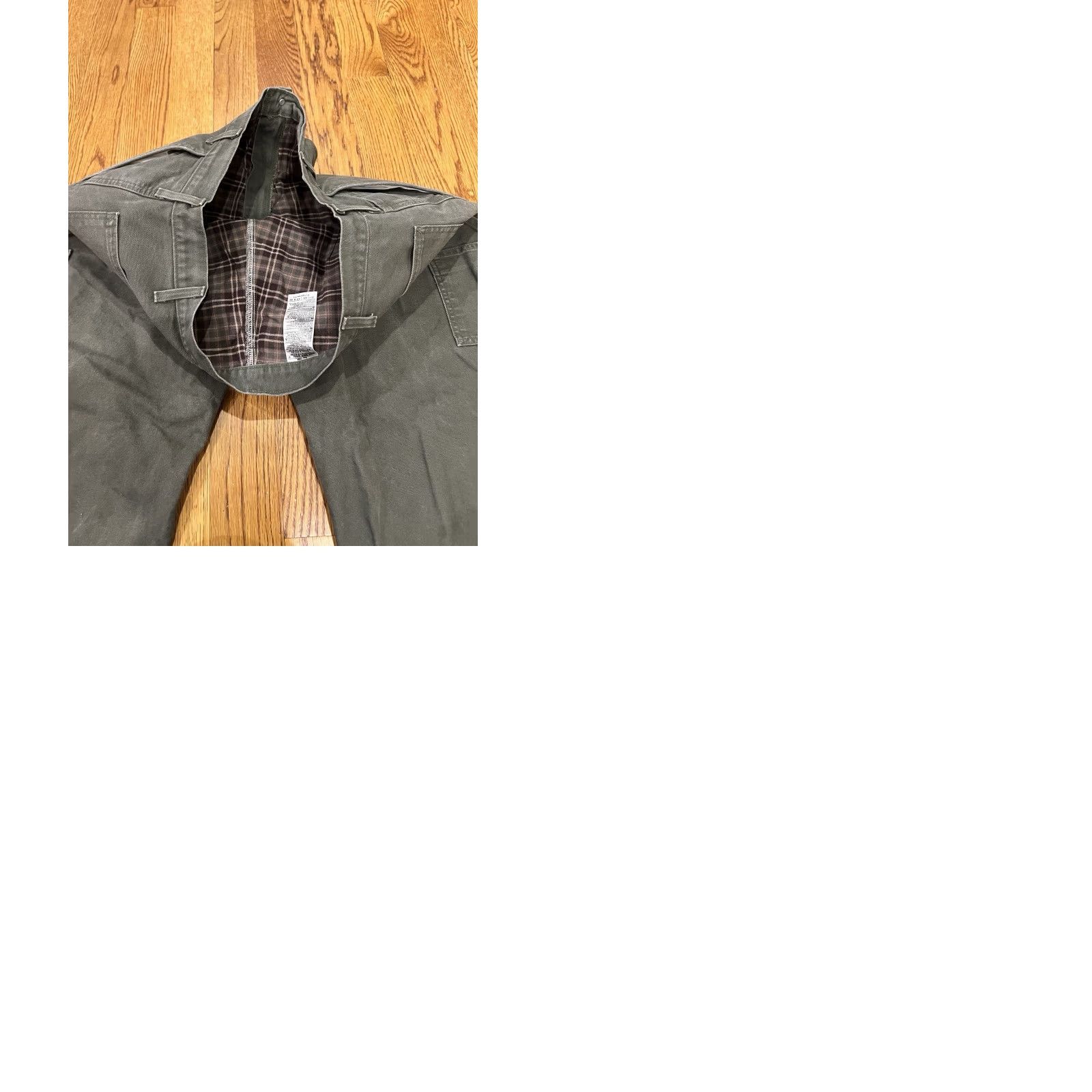 Carhartt Carhartt Mens Moss Green Flannel Lined Carpenter Pants 40x29 Zip 5-Pocket Design Loose Original Fit Straight Size US 40 / EU 56 - 9 Thumbnail