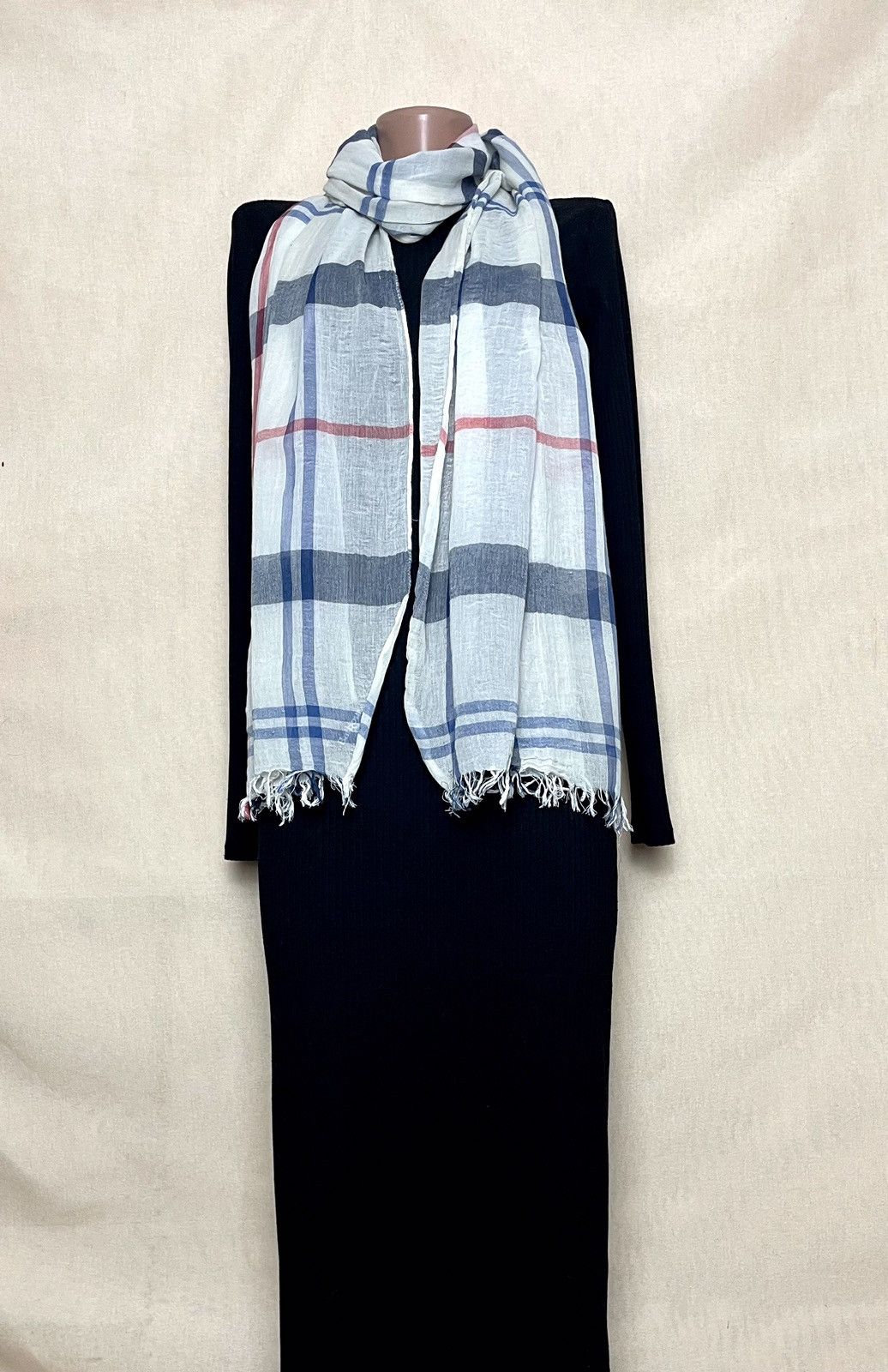 Barbour Barbour white tartan cotton scarf Size ONE SIZE - 2 Thumbnail
