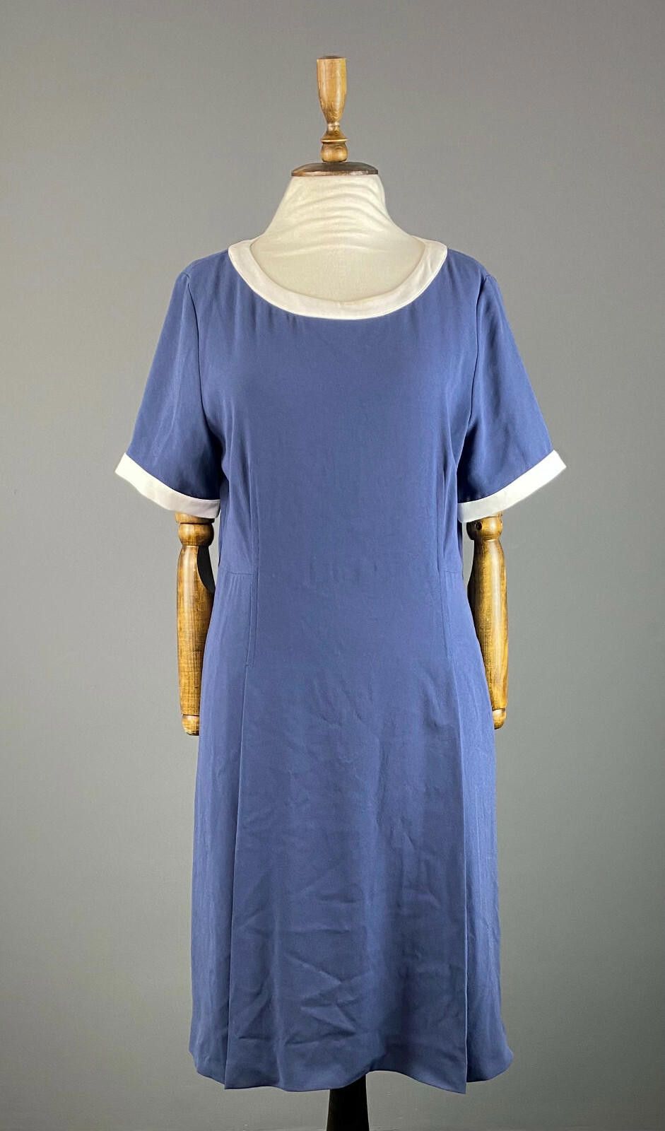 Designer Weekend Max Mara Blue Short Sleeve A-Line Midi Dress Size 14 Size XL / US 12-14 / IT 48-50 - 1 Thumbnail
