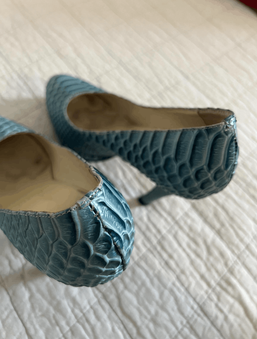 Christian Louboutin Authentic Christian Louboutin Blue Python Pumps, Size 38 Size US 7 / IT 37 - 9 Thumbnail