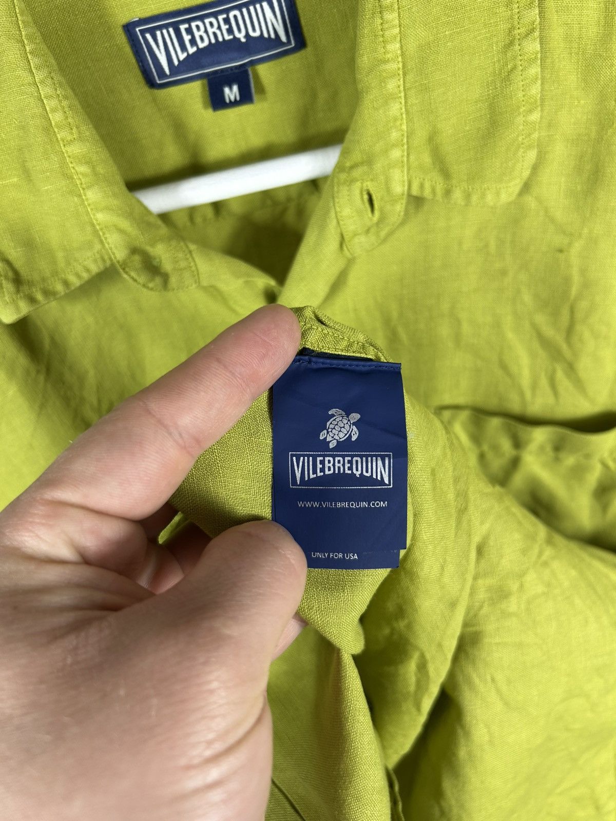 Vilebrequin Vilebrequin Caroubis Linen Shirt Green Long Sleeve Turtle Size US M / EU 48-50 / 2 - 10 Thumbnail