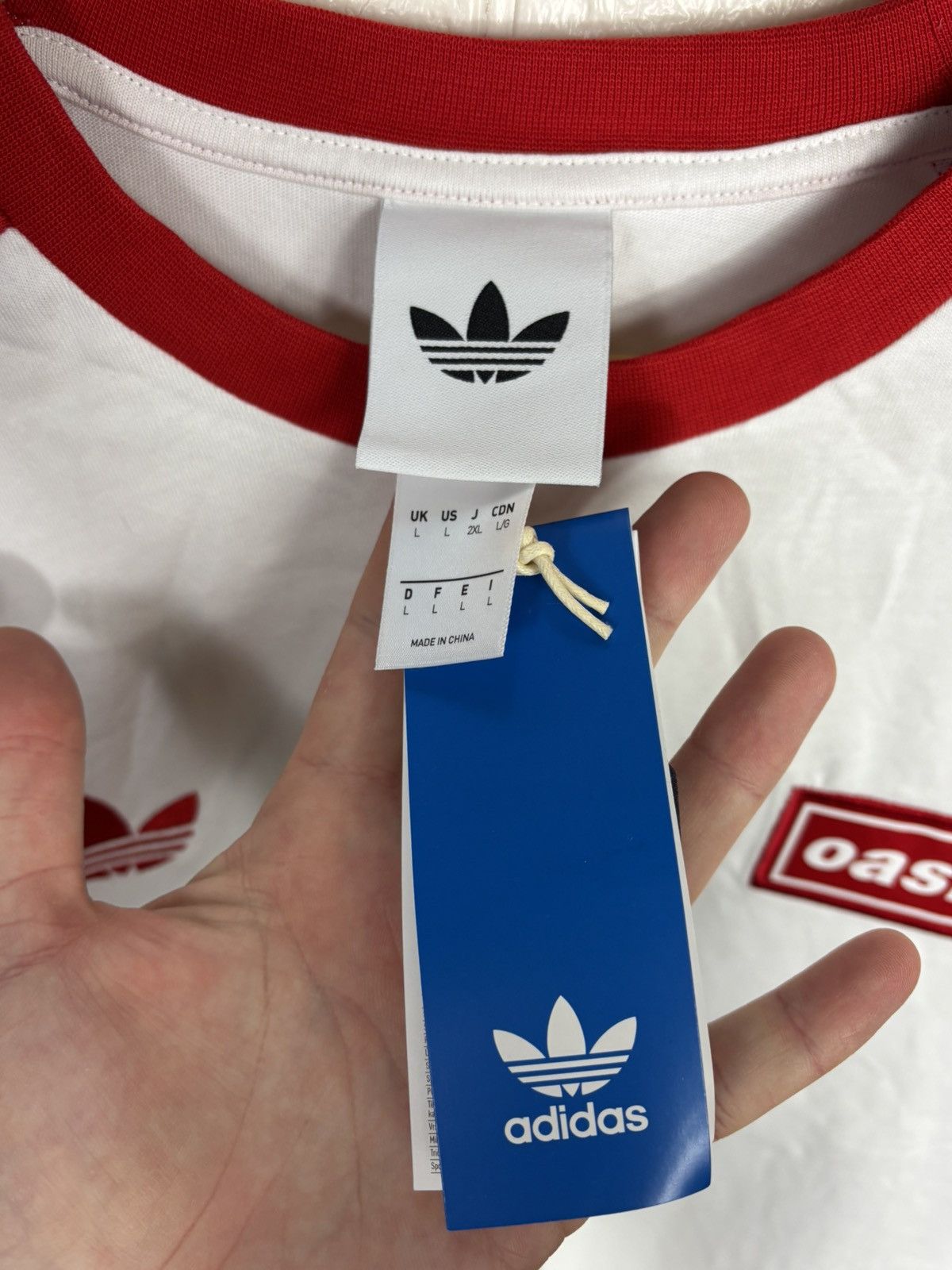 Adidas Adidas Oasis 25 Red & White Long-sleeved Adidas Shirt Size L Size US L / EU 52-54 / 3 - 7 Thumbnail