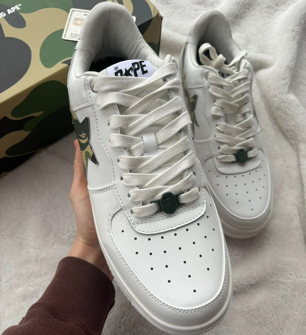 Bape Bape Sta White/Camo Classic Sneakers Size US 13 / EU 46 - 4 Thumbnail