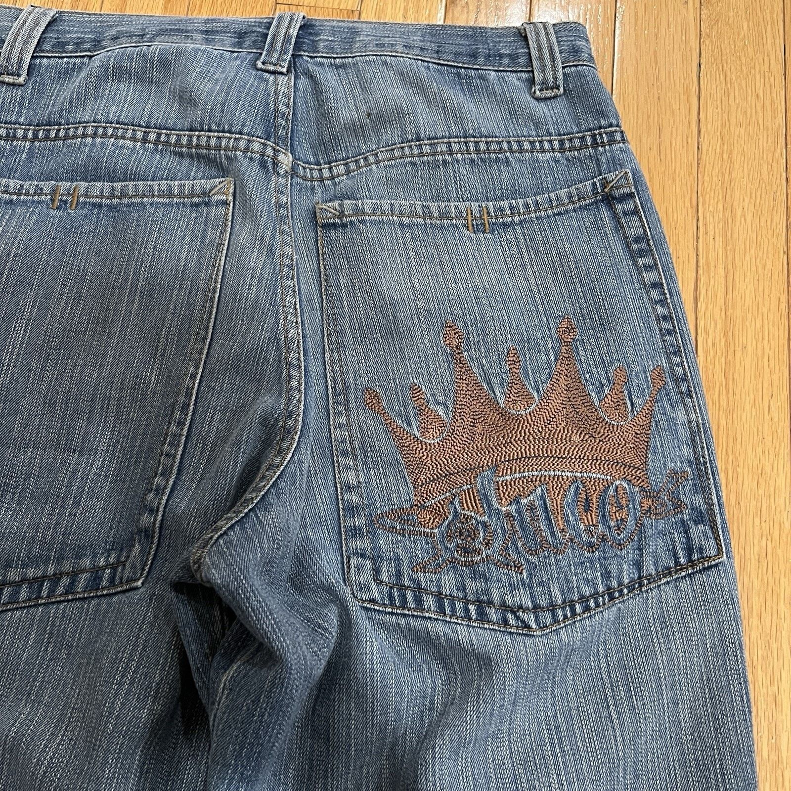 JNCO Vintage Y2K Jnco Jeans Crown Design Baggy Y2K Distressed Size US 31 - 2 Thumbnail