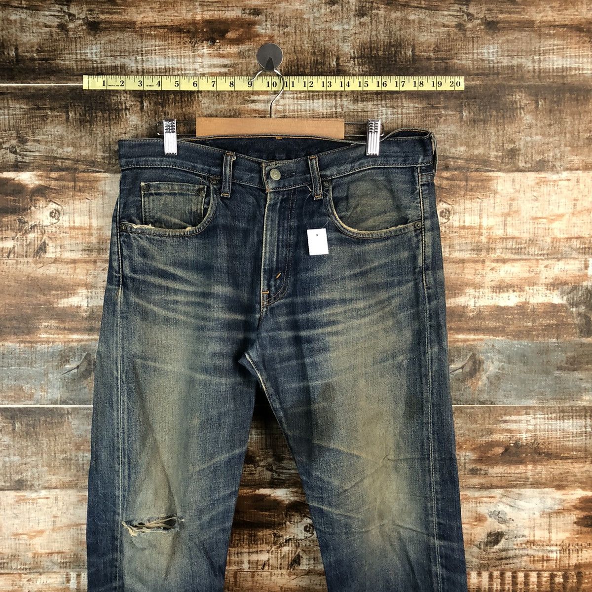 Levi's 505 Levis Blue ripped distressed Denim Pants #1410 Size US 32 / EU 48 - 4 Thumbnail